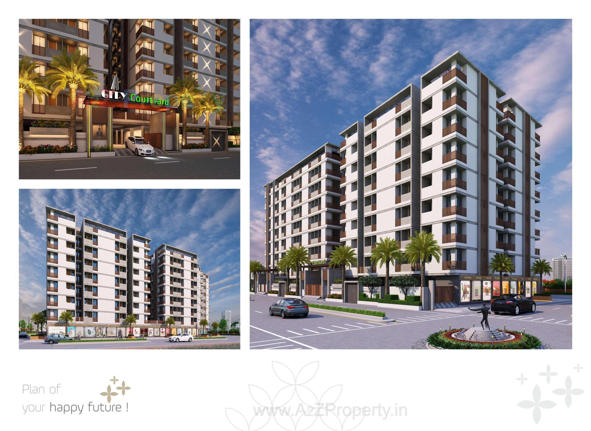 3D Elevation of real estate project City Courtyard located at Nagar, Rajkot, Gujarat