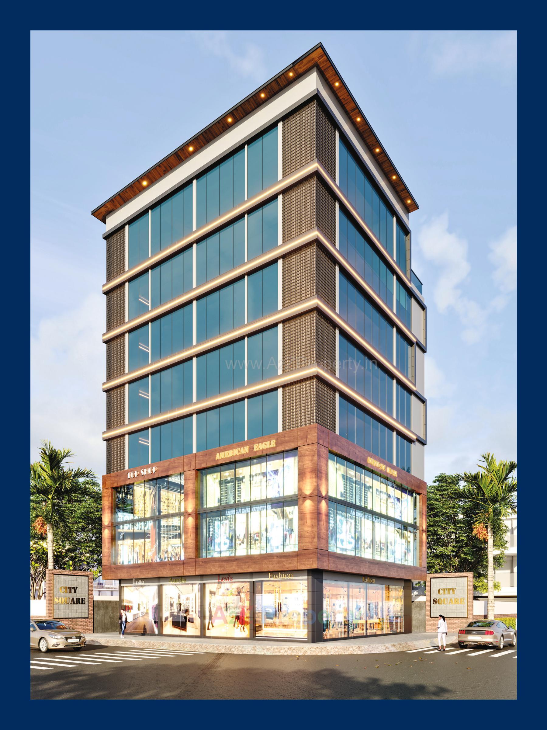 3D Elevation of real estate project City Square located at Rajkot, Rajkot, Gujarat