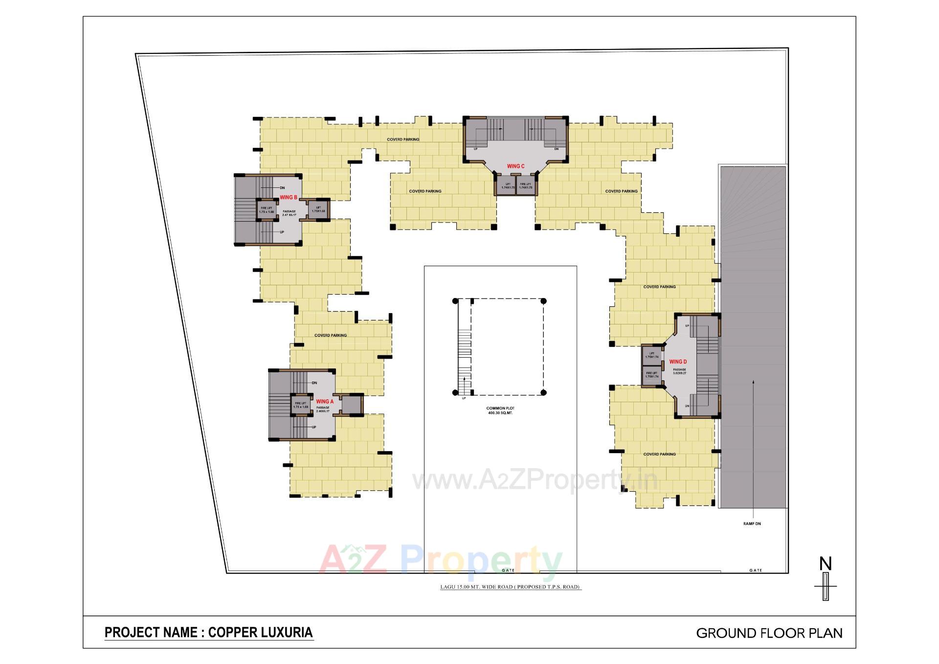 Layout of real estate project Copper Luxuria located at Mavdi, Rajkot, Gujarat
