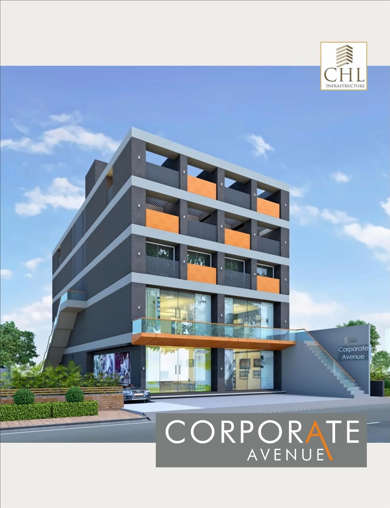 3D Elevation of real estate project Corporate Avenue located at Nana-mava, Rajkot, Gujarat
