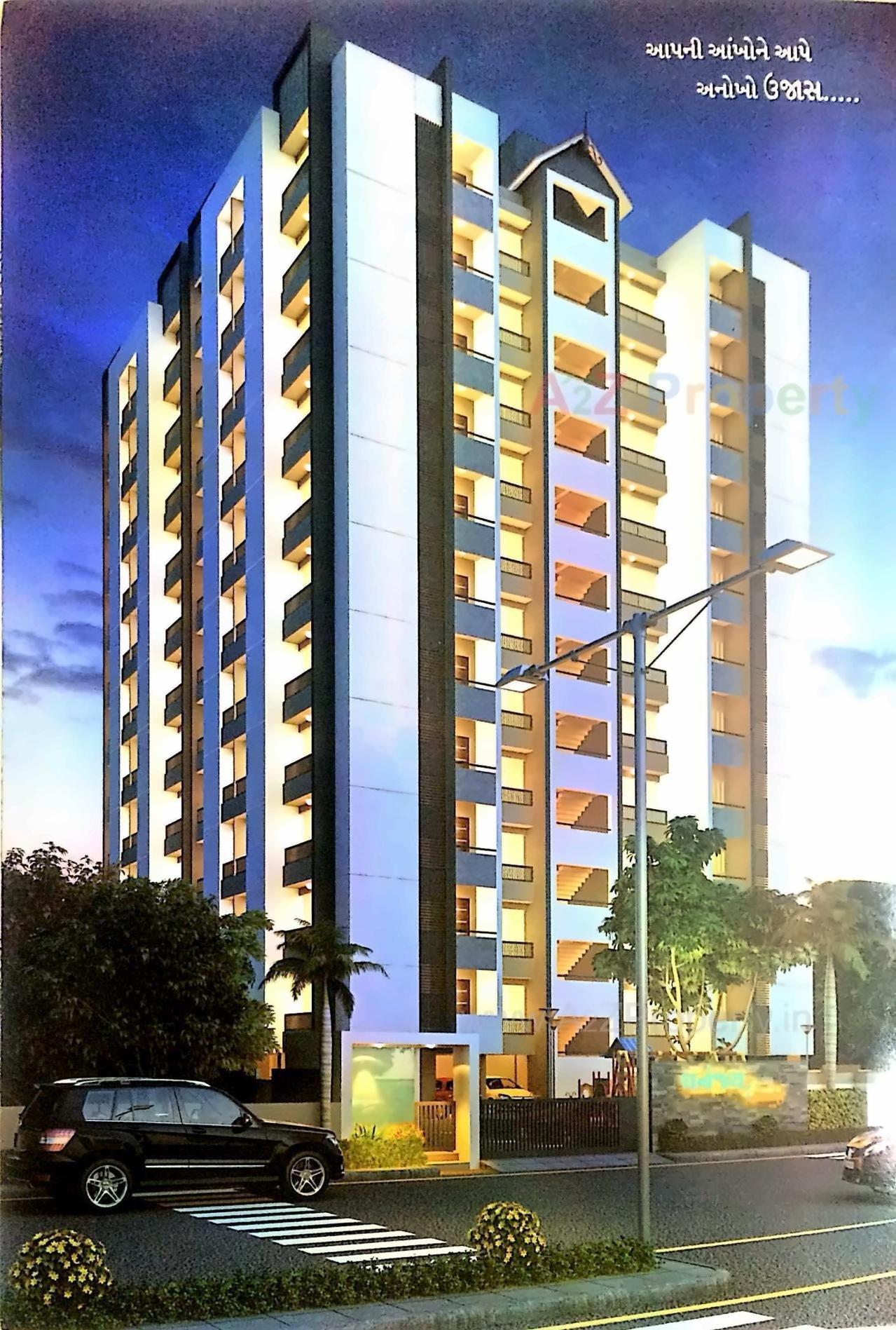 3D Elevation of real estate project Dhananjay Paradise located at Mavdi, Rajkot, Gujarat