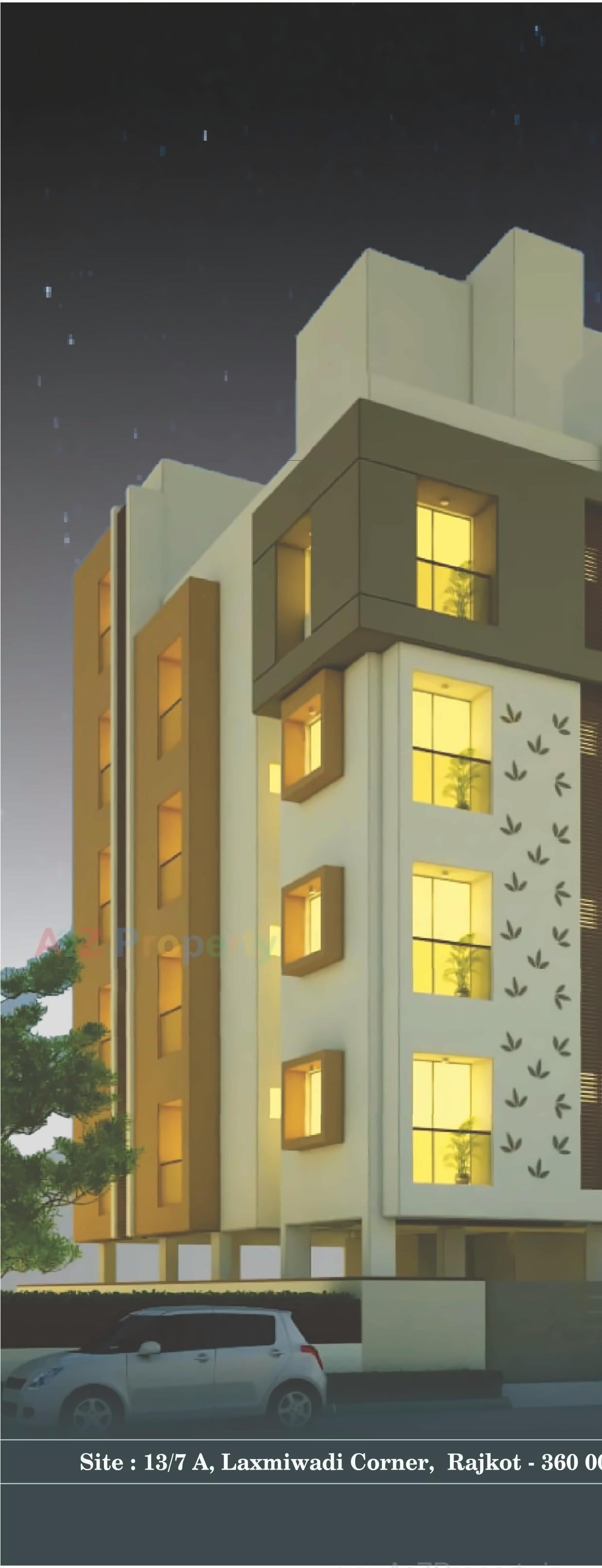 Layout of real estate project Dharm Nandan Apartment located at Rajkot, Rajkot, Gujarat