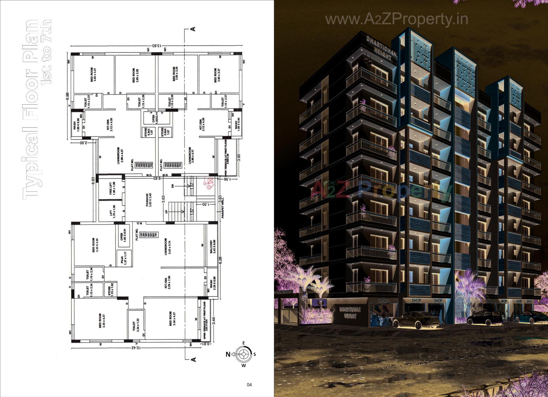 Layout of real estate project Dhartidhan Height located at Mavdi, Rajkot, Gujarat