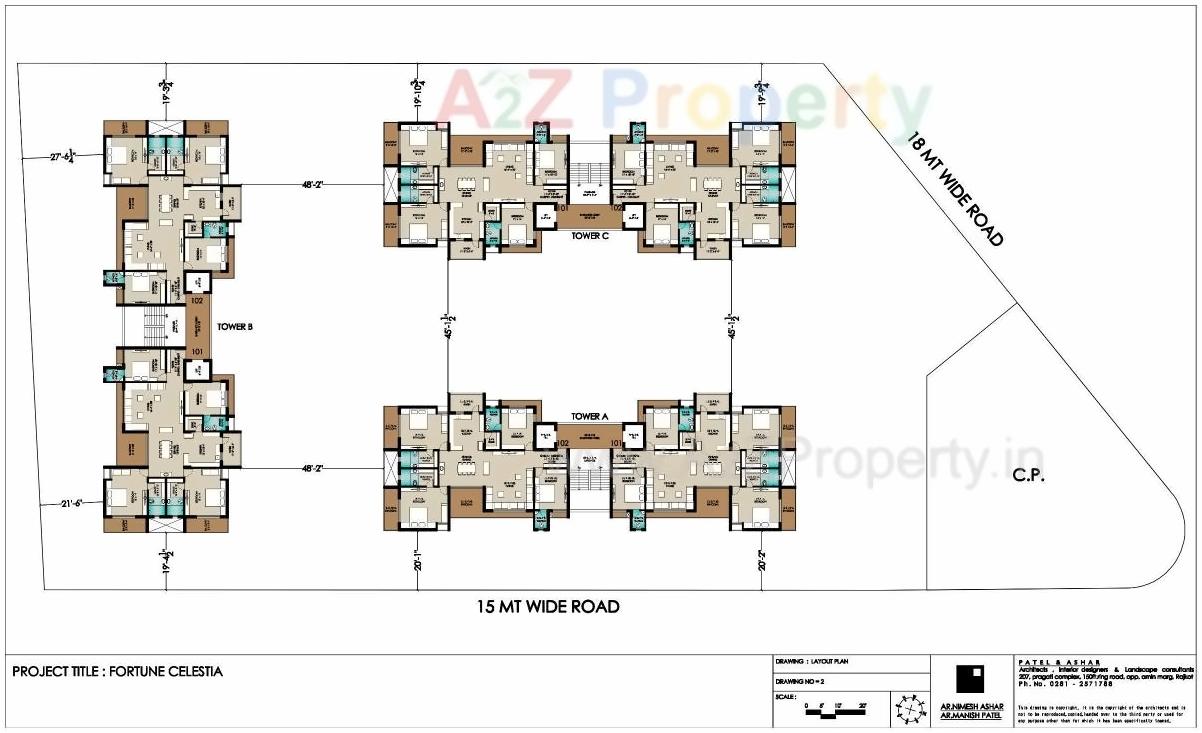 Layout of real estate project Fortune Celestia located at Mota-mava, Rajkot, Gujarat