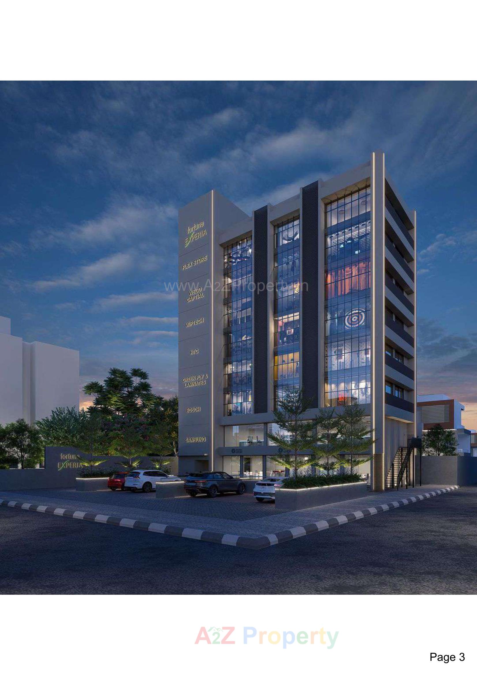 3D Elevation of real estate project Fortune Experia located at Mavdi, Rajkot, Gujarat