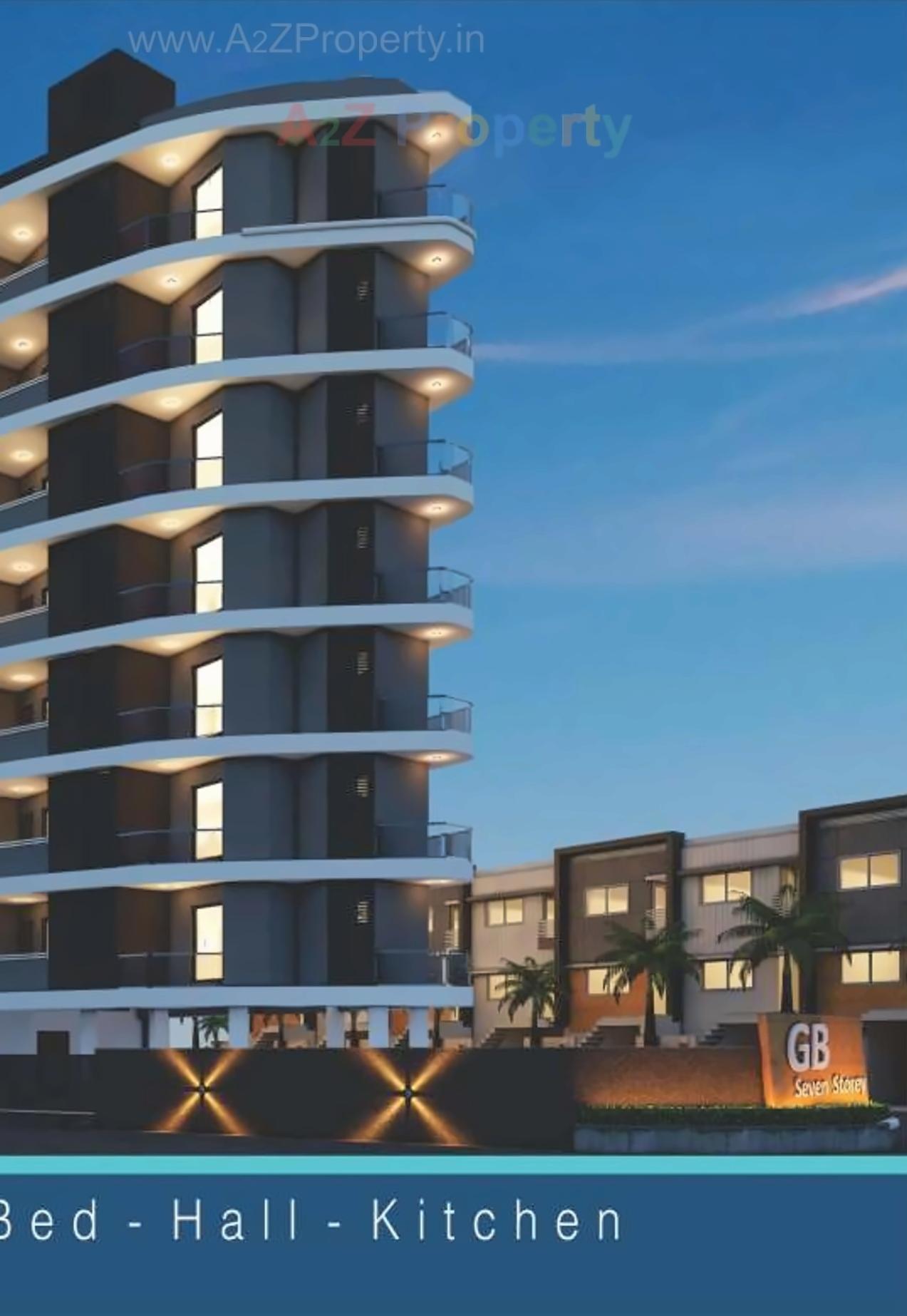 3D Elevation of real estate project Gb Seven Storey located at Raiya, Rajkot, Gujarat