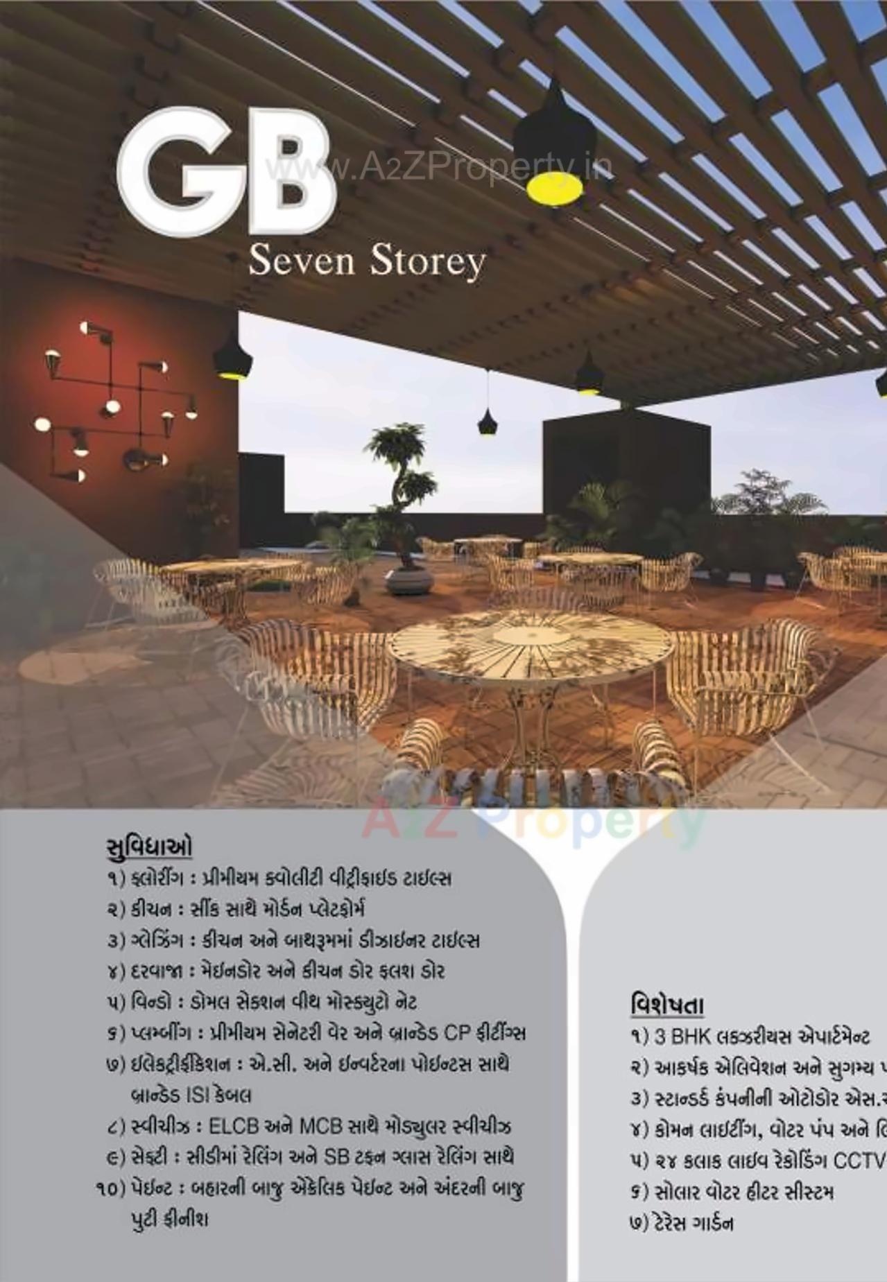 3D Elevation of real estate project Gb Seven Storey located at Raiya, Rajkot, Gujarat