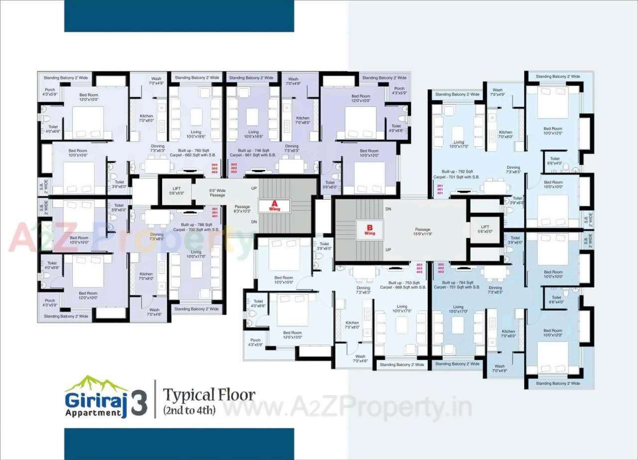 Layout of real estate project Giriraj Appartment located at Mavdi, Rajkot, Gujarat