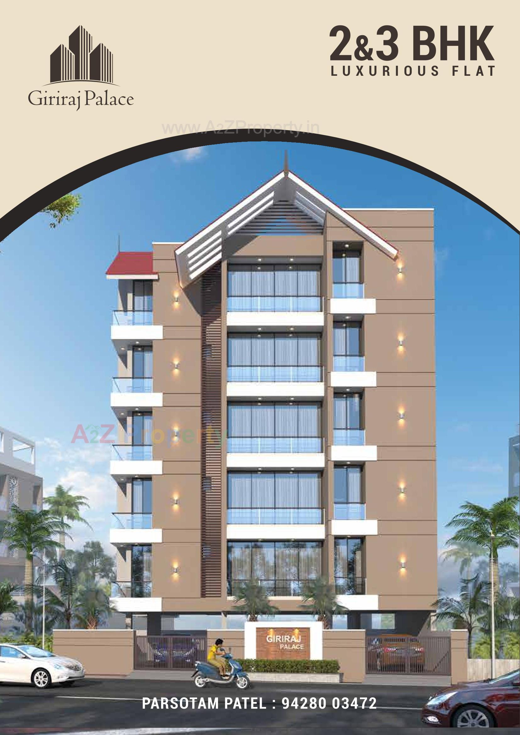 3D Elevation of real estate project Giriraj Palace located at Vavdi, Rajkot, Gujarat