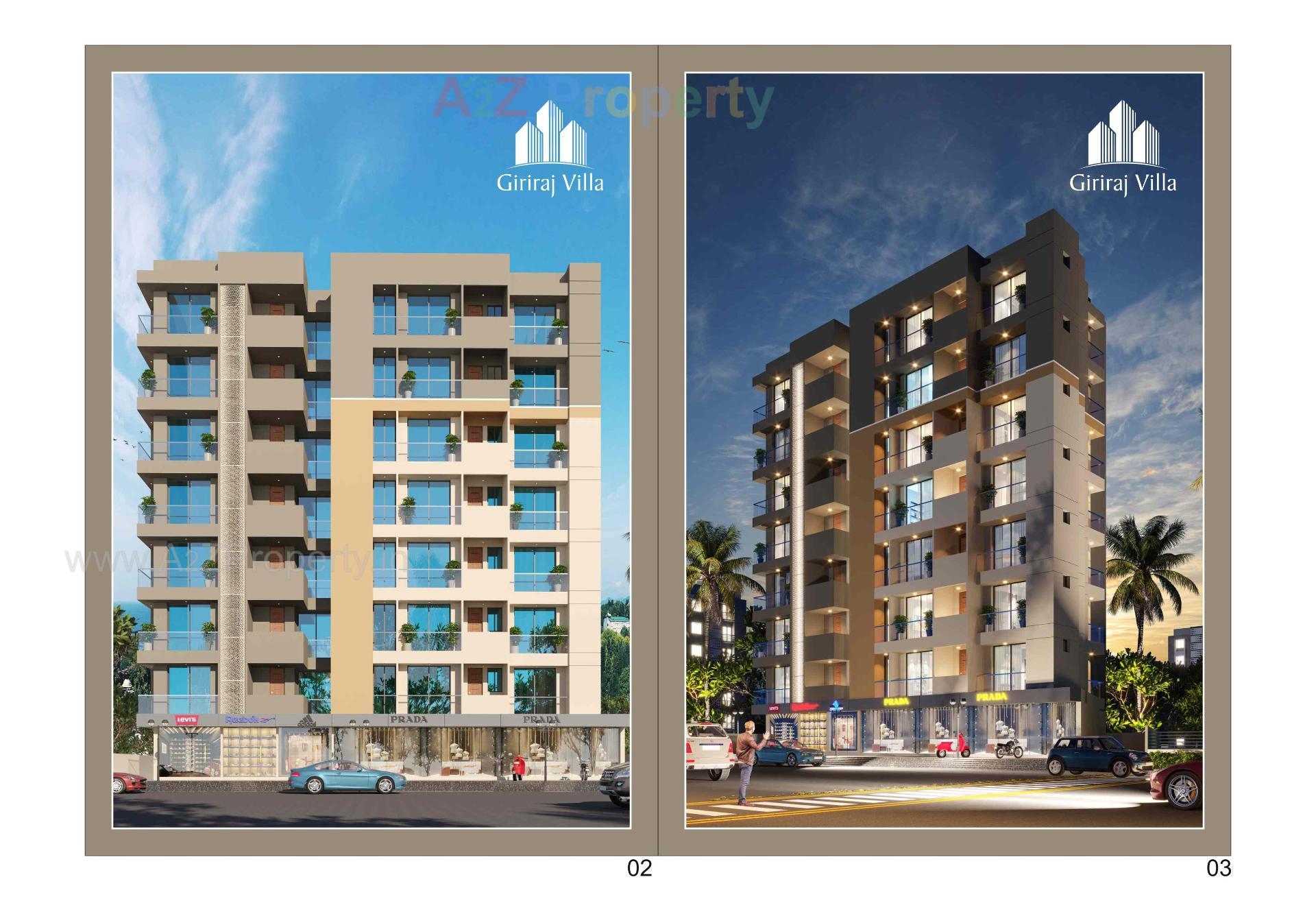 3D Elevation of real estate project Giriraj Villa located at Nanamava, Rajkot, Gujarat