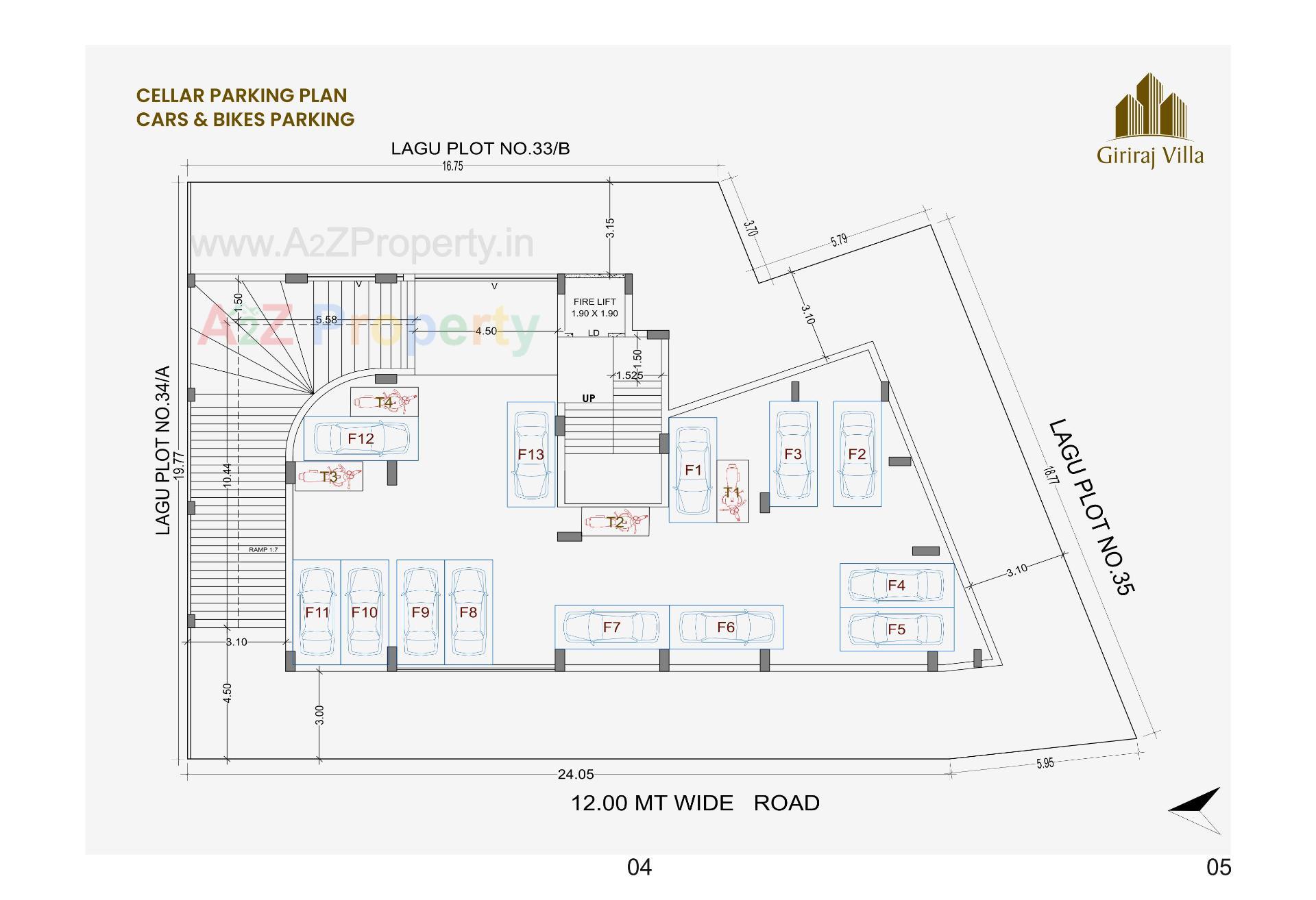 Layout of real estate project Giriraj Villa located at Nanamava, Rajkot, Gujarat