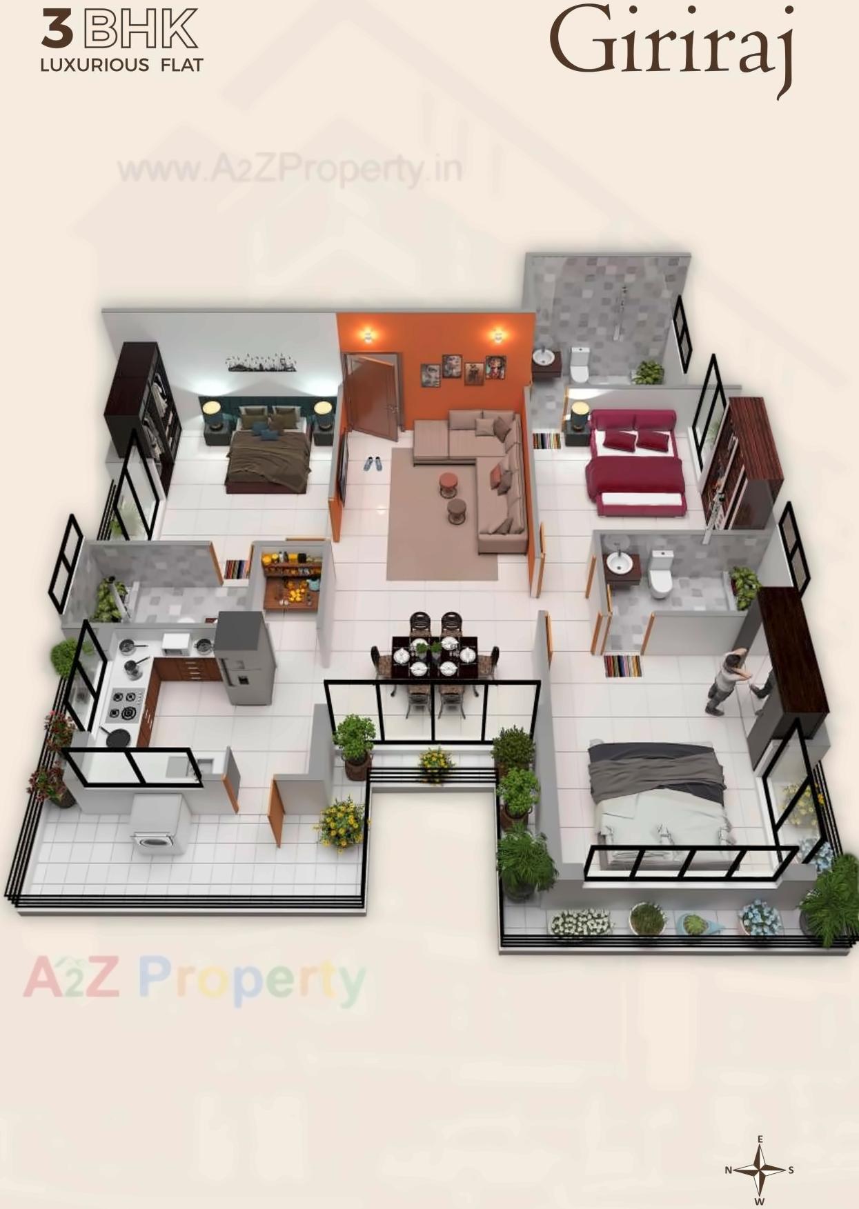 Layout of real estate project Giriraj located at Nana-mava, Rajkot, Gujarat