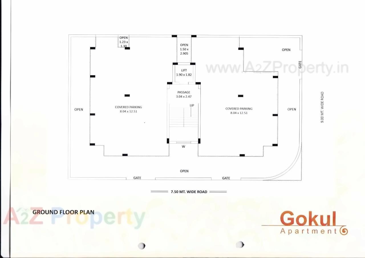 Layout of real estate project Gokul Apartment located at Rajkot, Rajkot, Gujarat