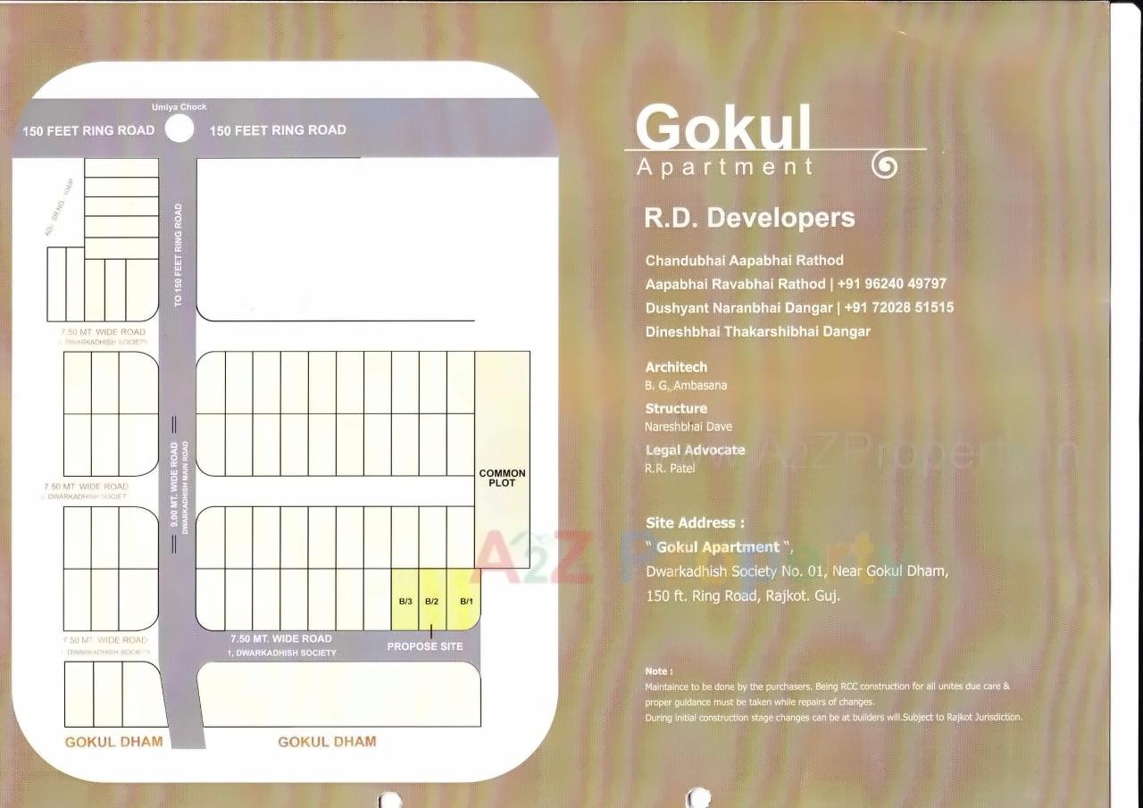 Layout of real estate project Gokul Apartment located at Rajkot, Rajkot, Gujarat