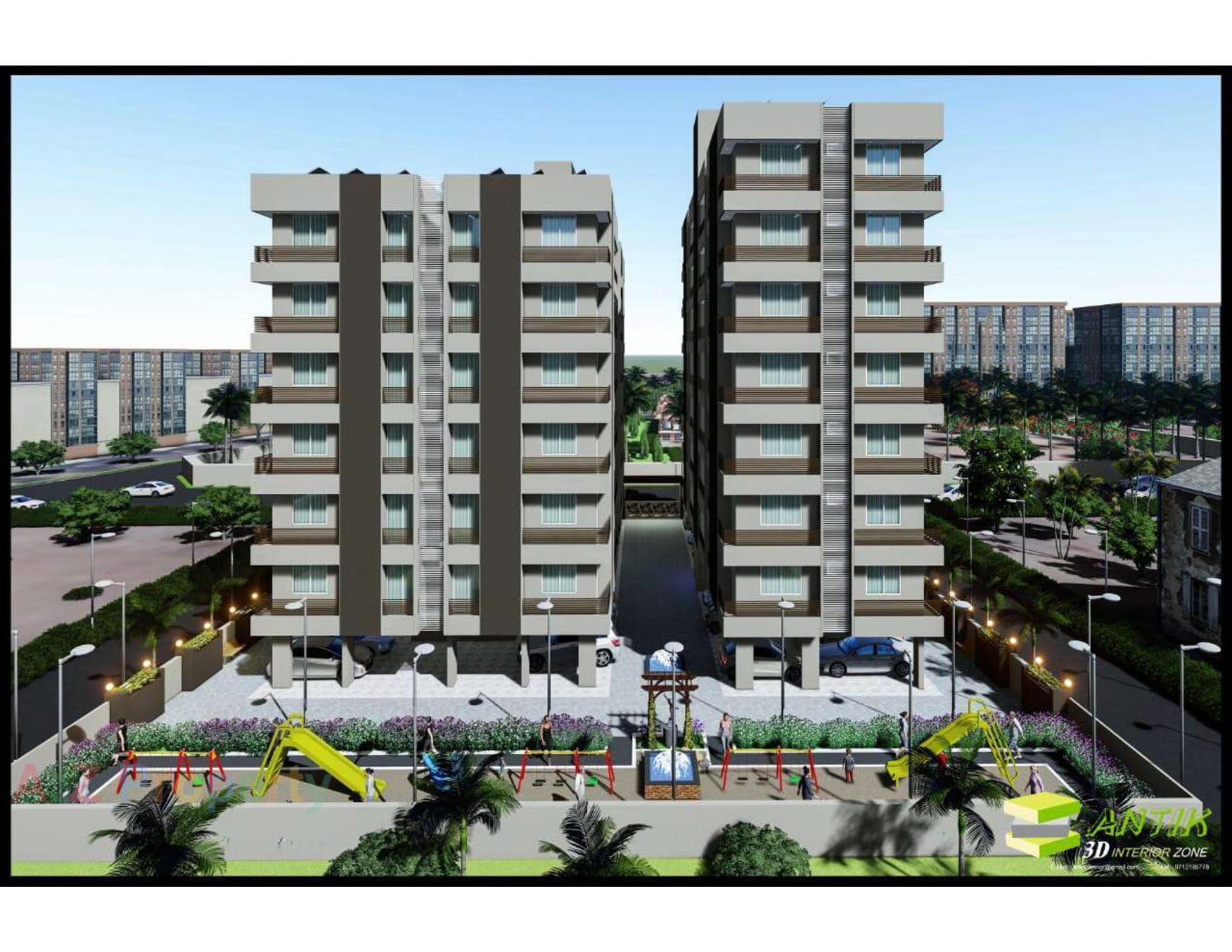 3D Elevation of real estate project Gokul Barsana Heights located at Upleta, Rajkot, Gujarat