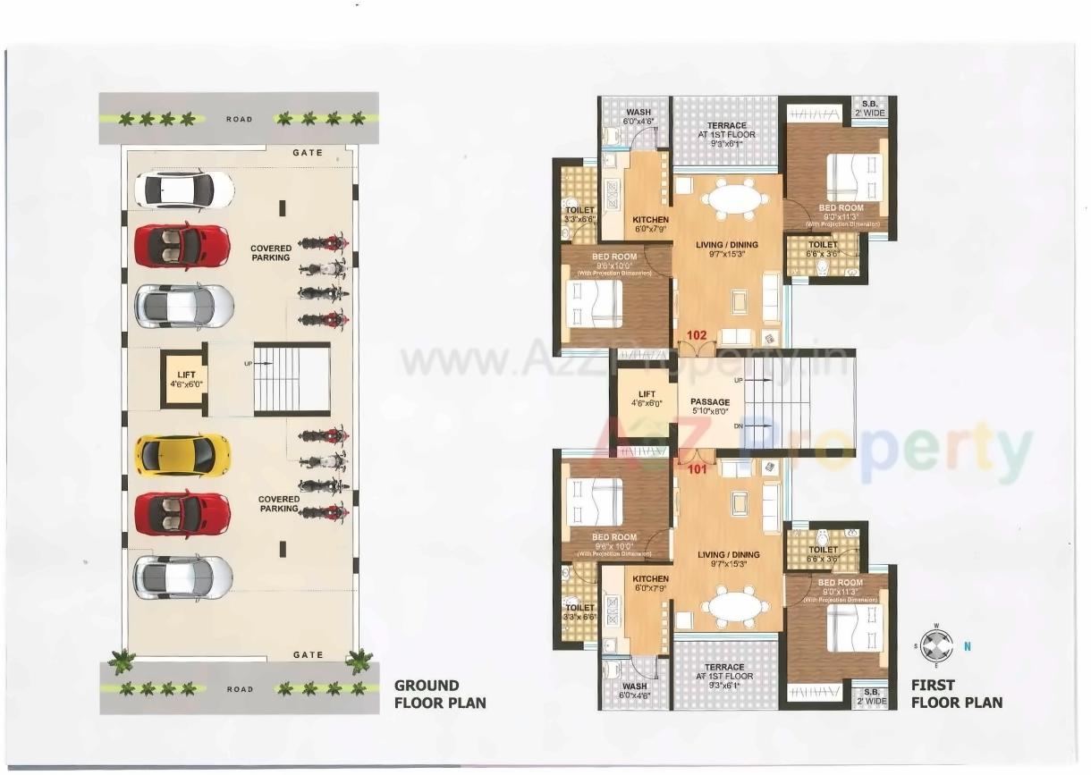 Layout of real estate project Gokul Residency located at Revenue-village, Rajkot, Gujarat