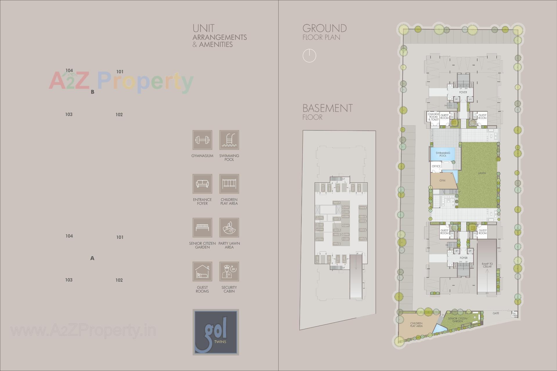 Layout of real estate project Gol Twins located at Mavdi, Rajkot, Gujarat