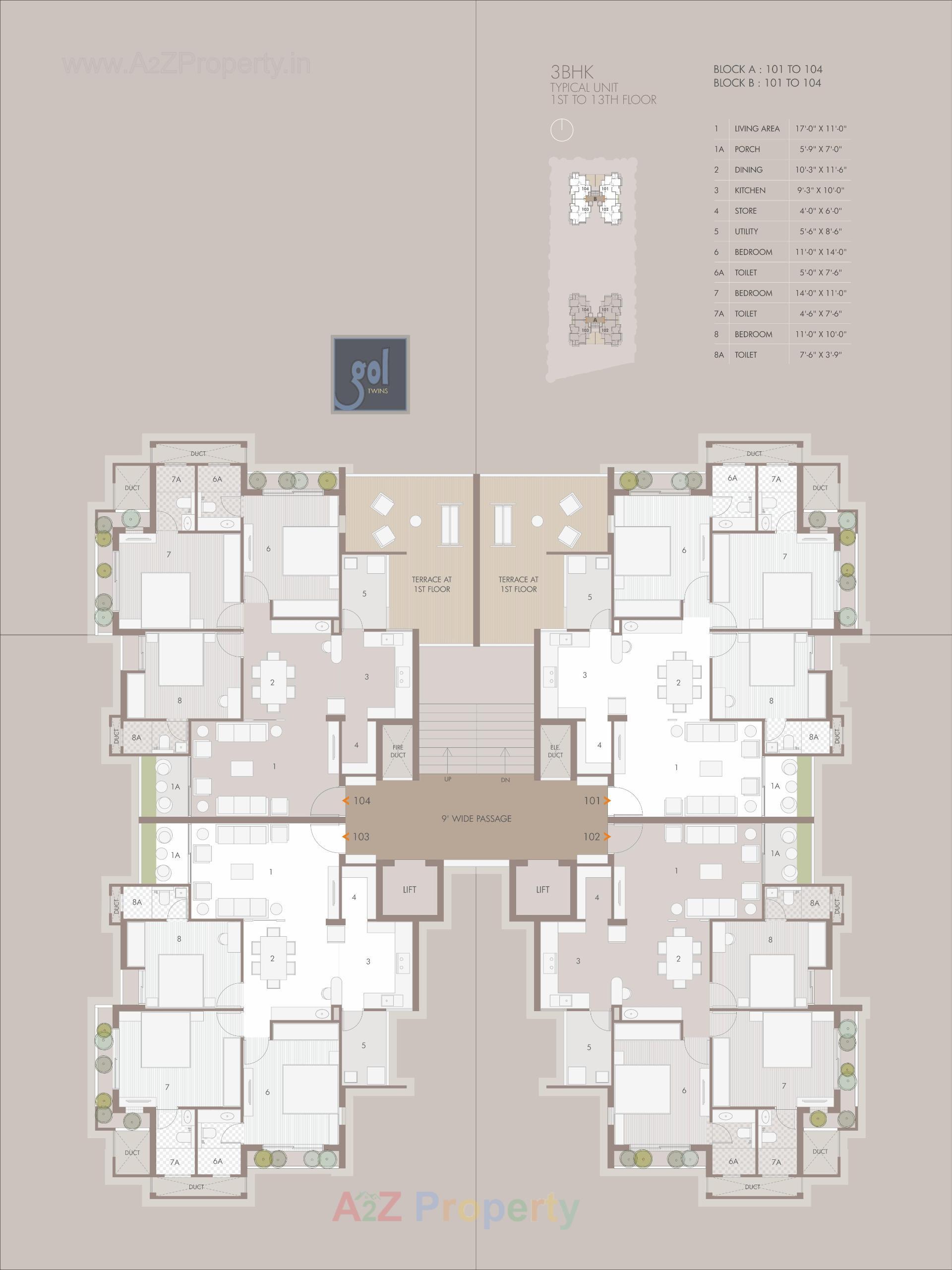 Layout of real estate project Gol Twins located at Mavdi, Rajkot, Gujarat