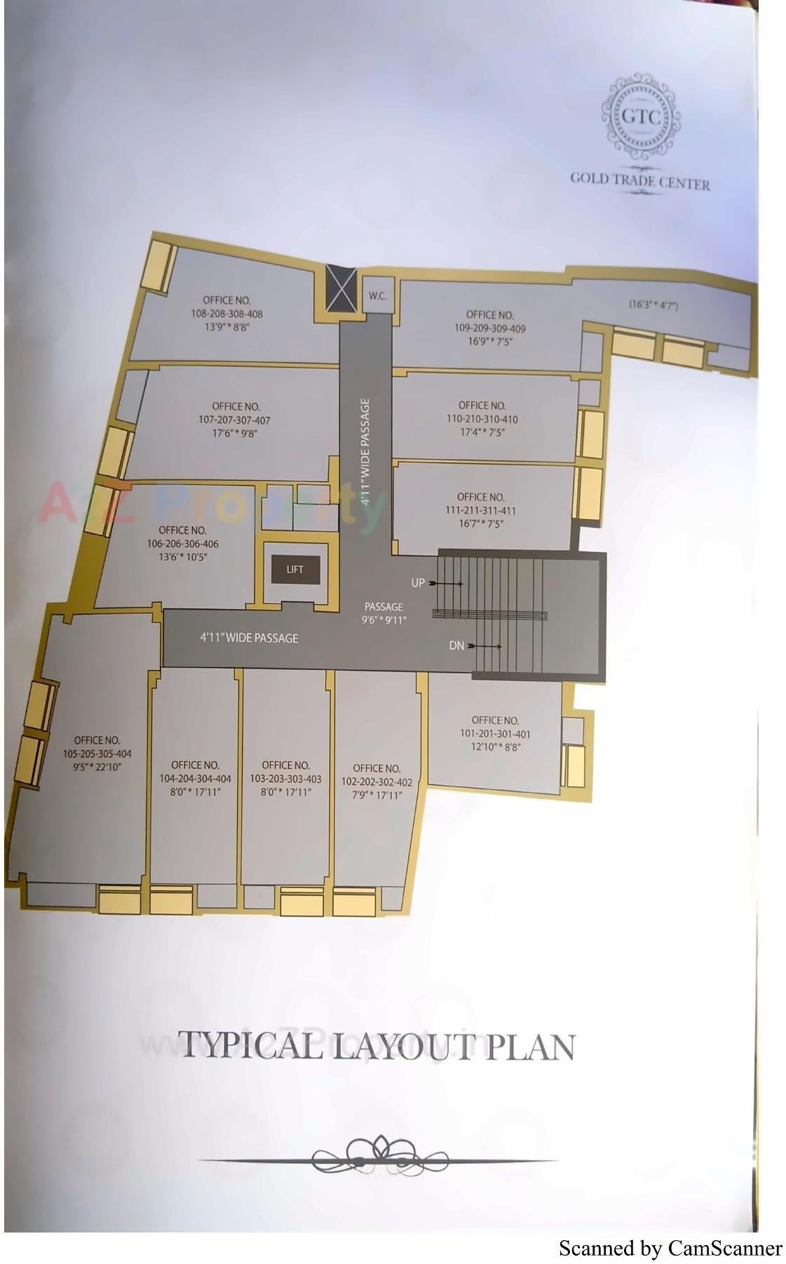 Layout of real estate project Gold Trade Center located at Rajkot, Rajkot, Gujarat