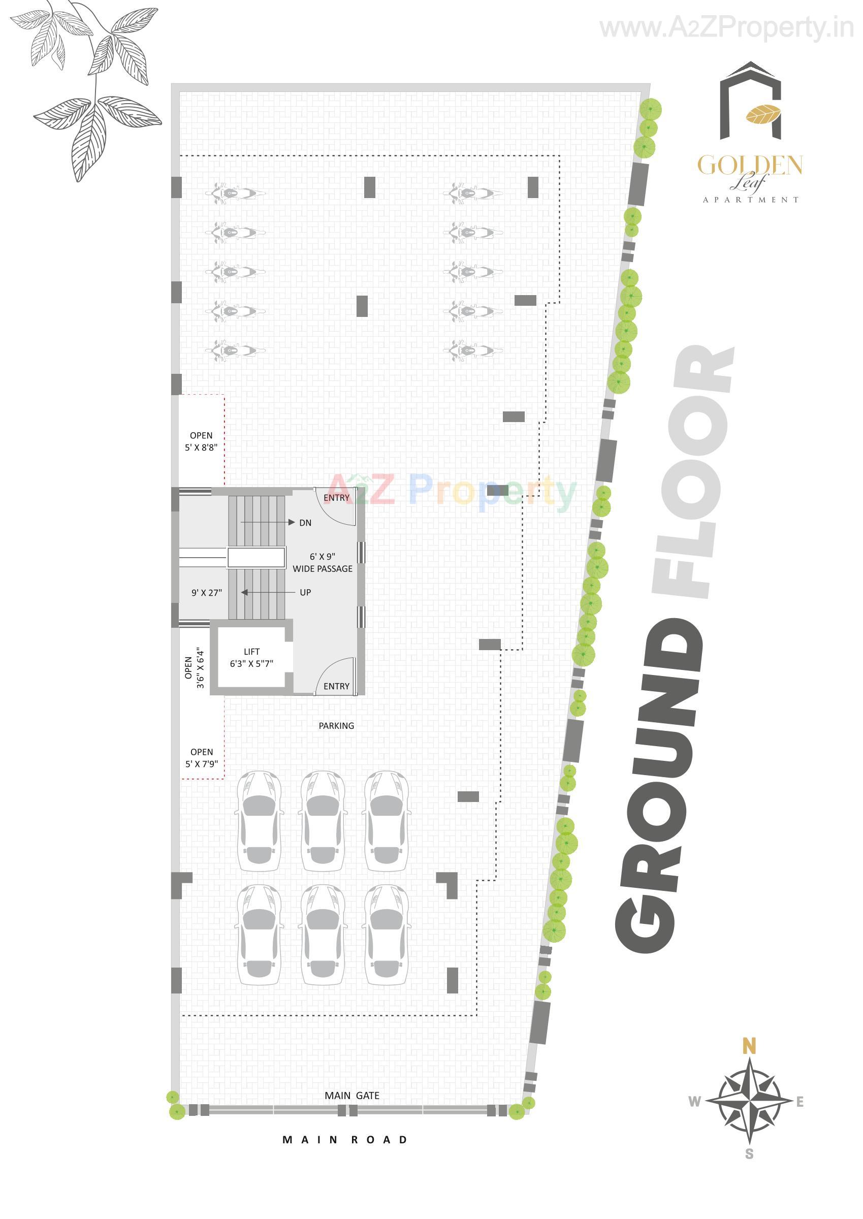 Layout of real estate project Golden Leaf Apartment located at Raiya, Rajkot, Gujarat