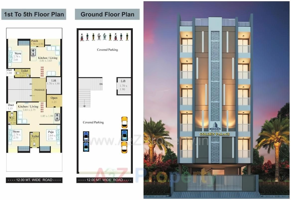 Layout of real estate project Golden Palace located at Rajkot, Rajkot, Gujarat
