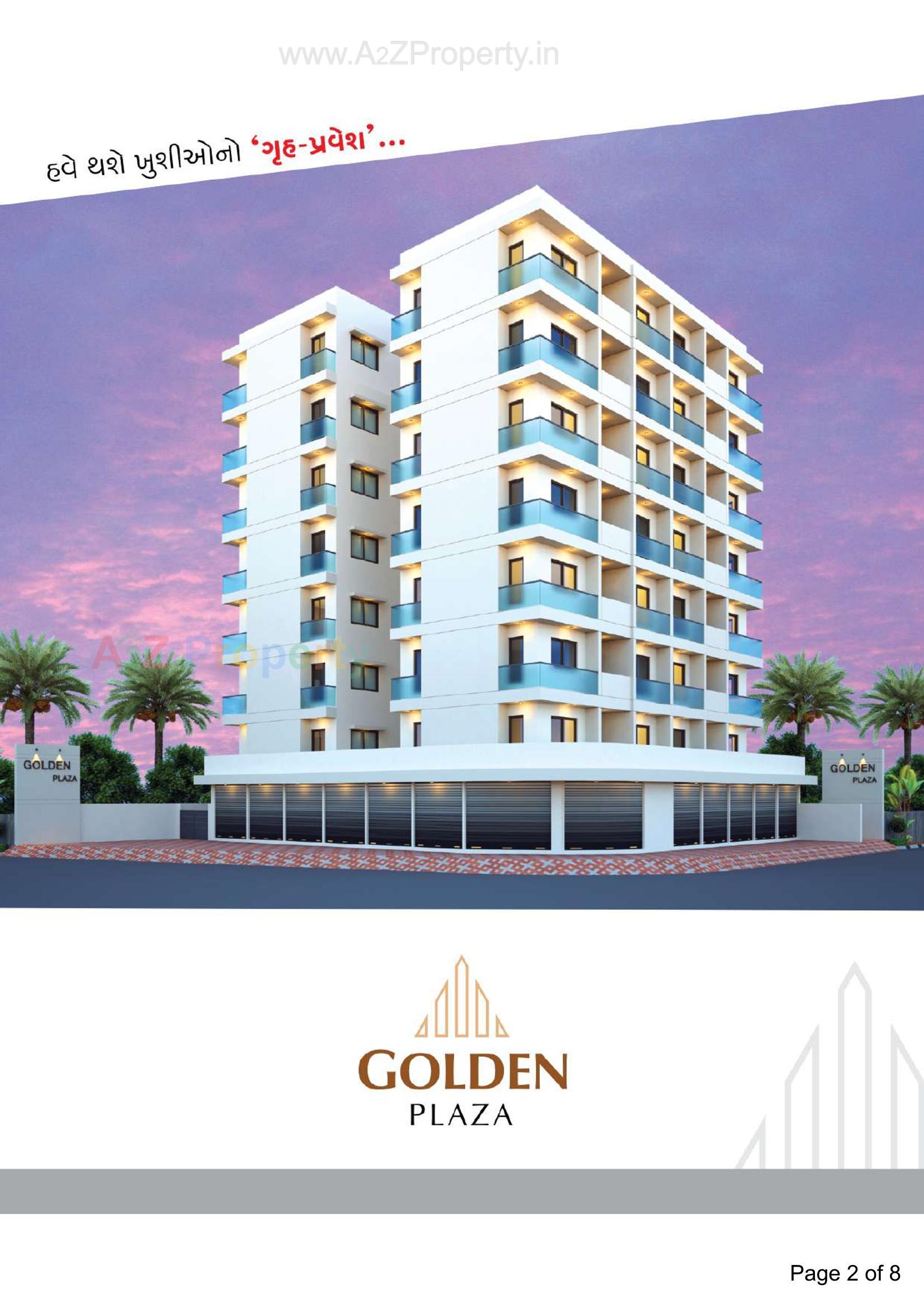 3D Elevation of real estate project Golden Plaza located at Vavdi, Rajkot, Gujarat