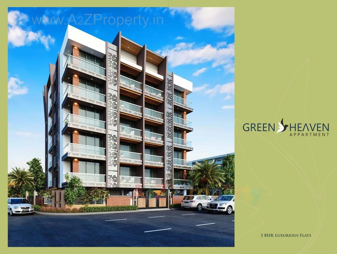 3D Elevation of real estate project Green Heaven Appartment located at Nanamava, Rajkot, Gujarat