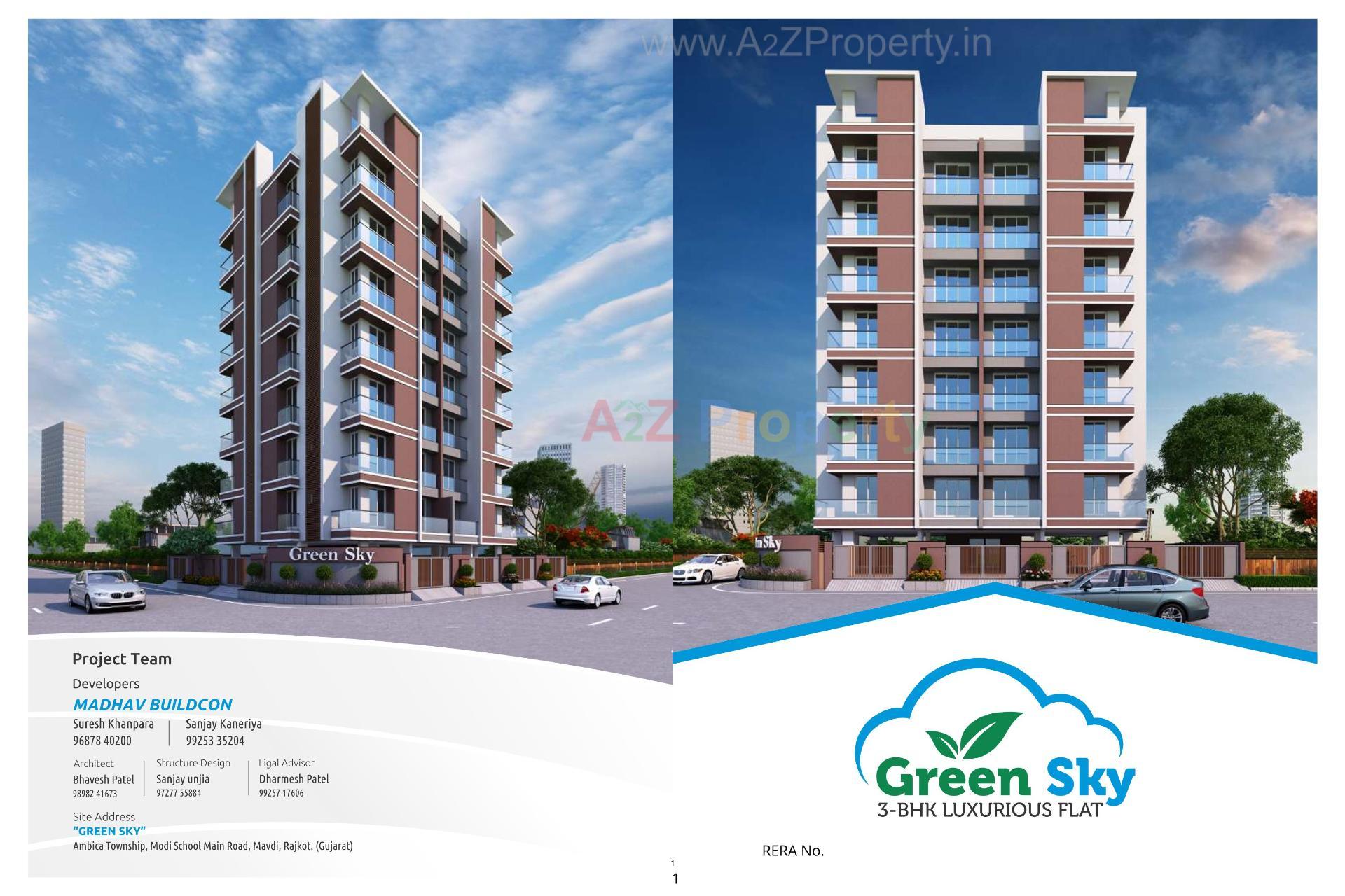 3D Elevation of real estate project Green Sky located at Mavdi, Rajkot, Gujarat