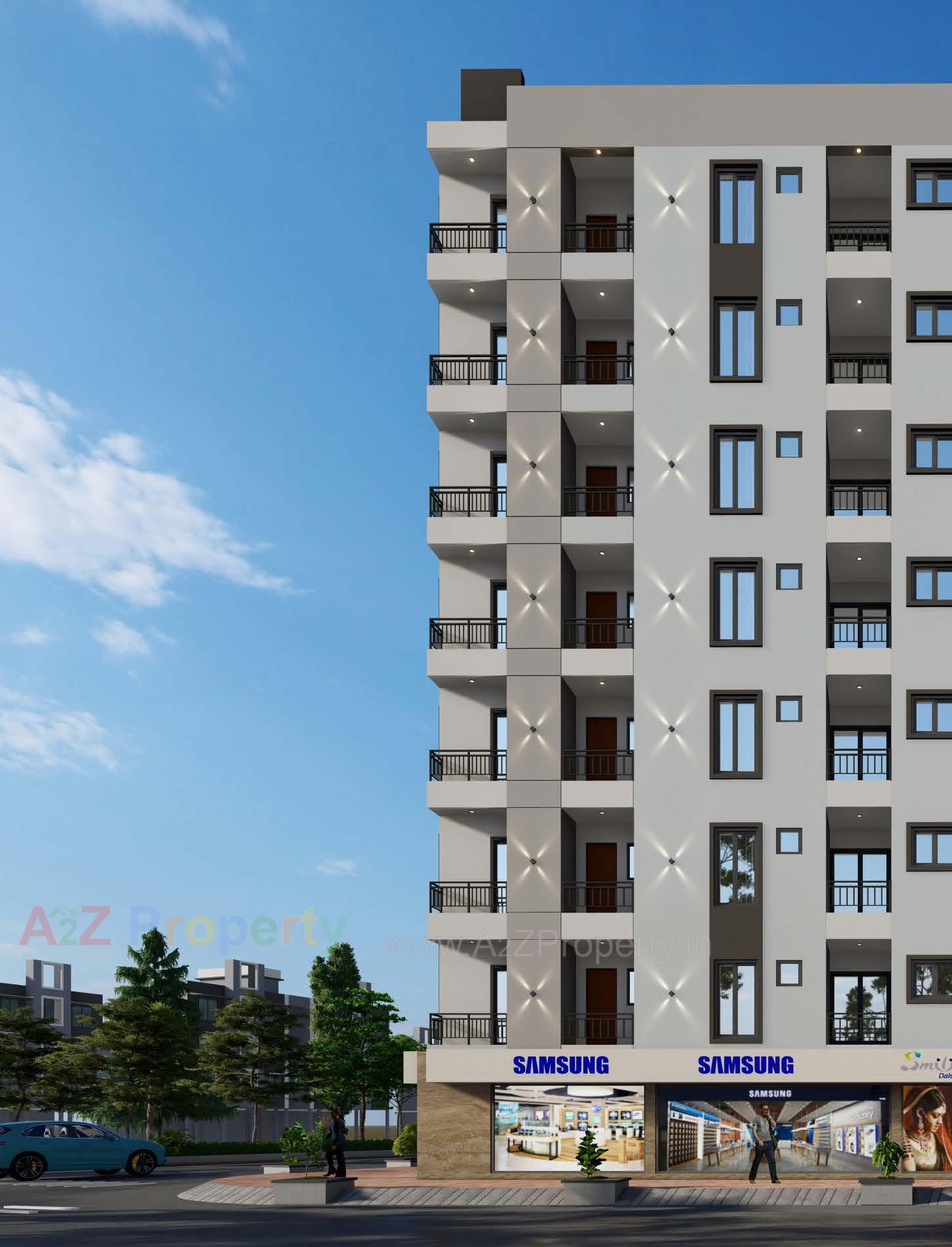 3D Elevation of real estate project Gulmohar Avenue located at Kothariya, Rajkot, Gujarat