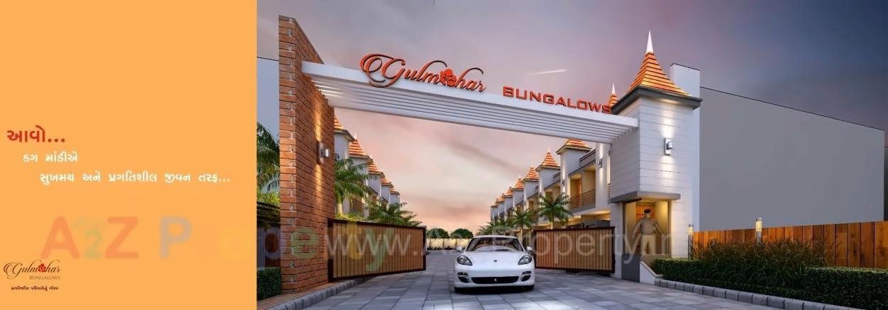 3D Elevation of real estate project Gulmohar Bungalows located at Rajkot, Rajkot, Gujarat