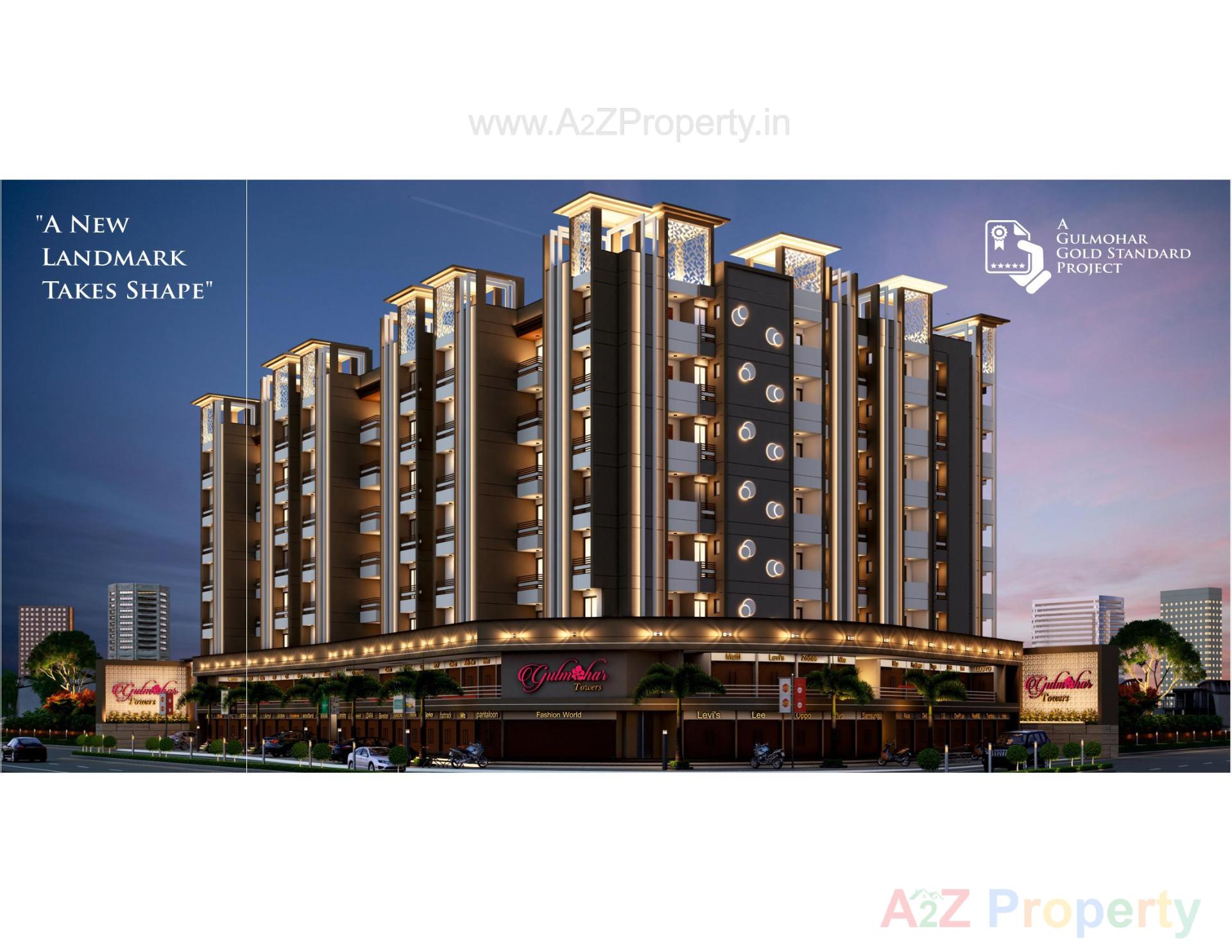 3D Elevation of real estate project Gulmohar Towers located at Rajkot, Rajkot, Gujarat