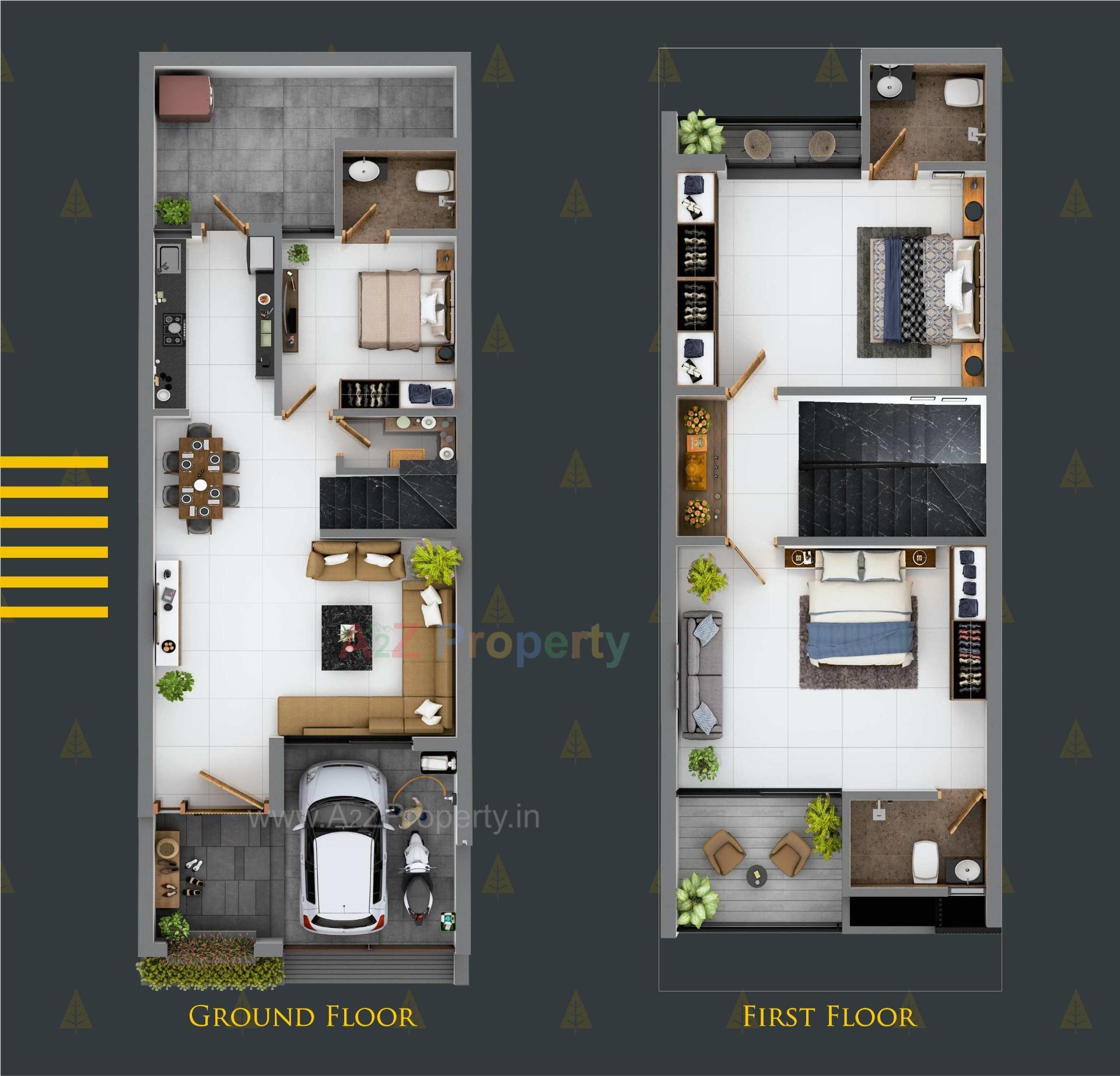 Layout of real estate project Gulmohar Woods located at Ghanteshwar, Rajkot, Gujarat