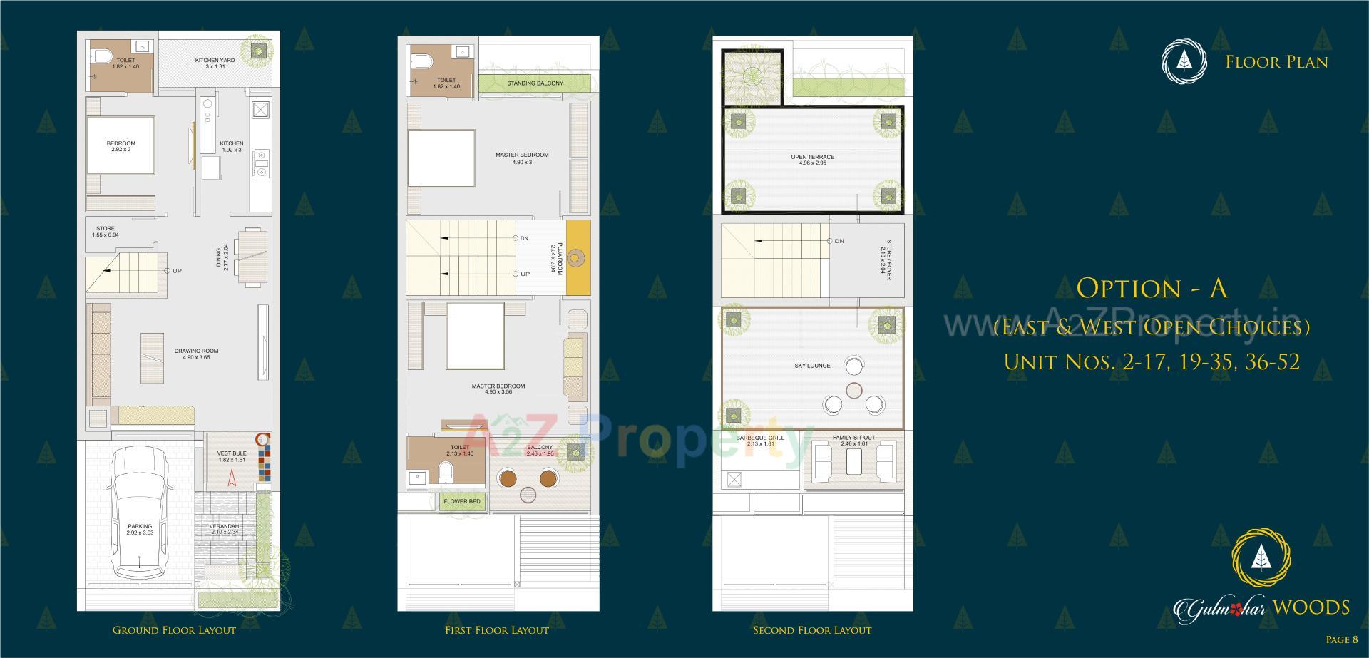 Layout of real estate project Gulmohar Woods located at Ghanteshwar, Rajkot, Gujarat