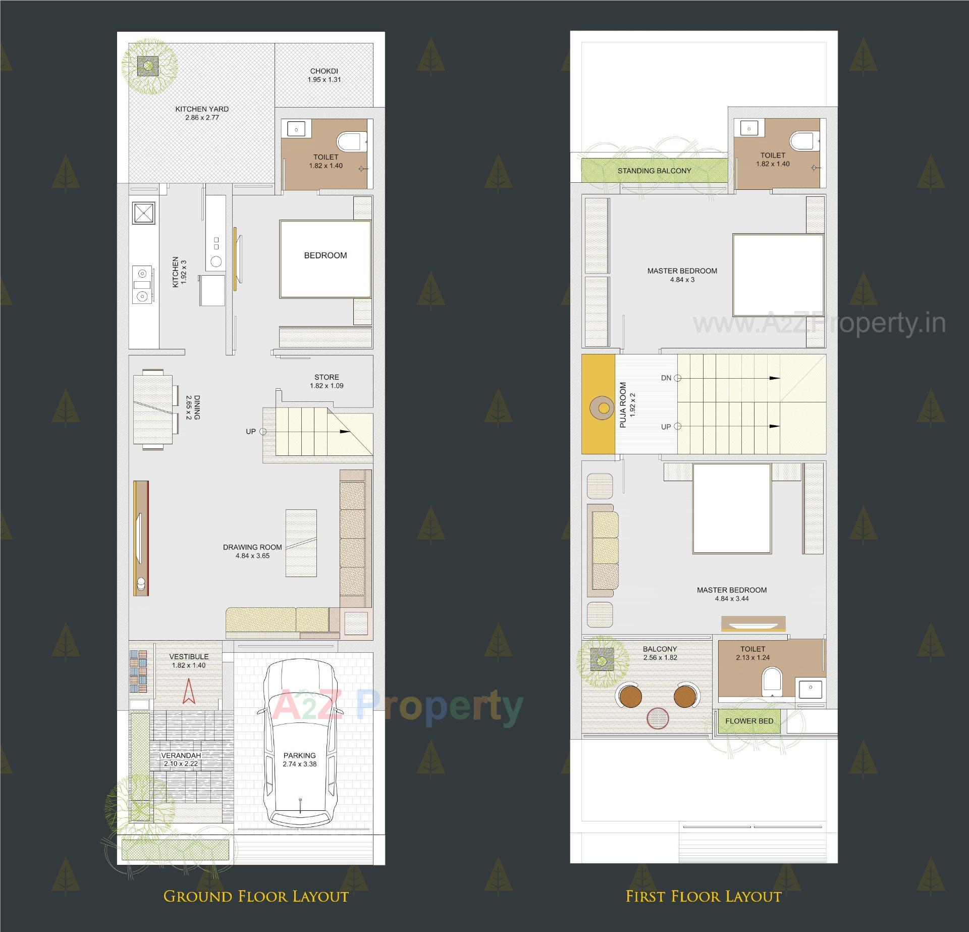 Layout of real estate project Gulmohar Woods located at Ghanteshwar, Rajkot, Gujarat