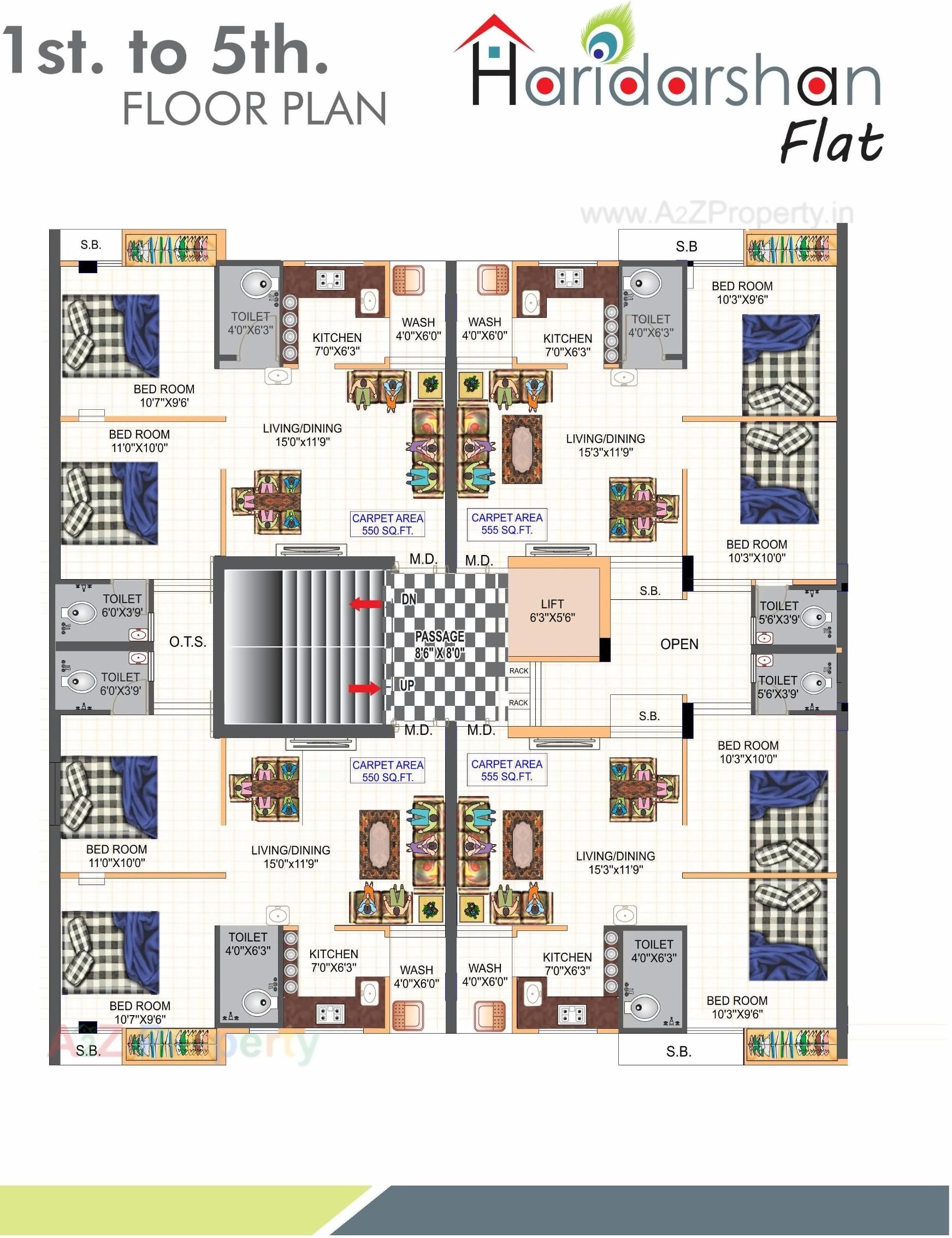Layout of real estate project Haridarshan Flat located at Kothariya, Rajkot, Gujarat