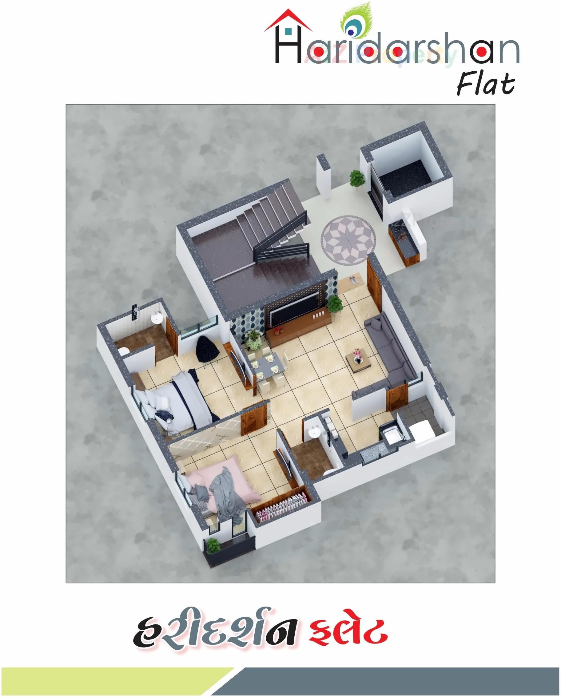 Layout of real estate project Haridarshan Flat located at Kothariya, Rajkot, Gujarat