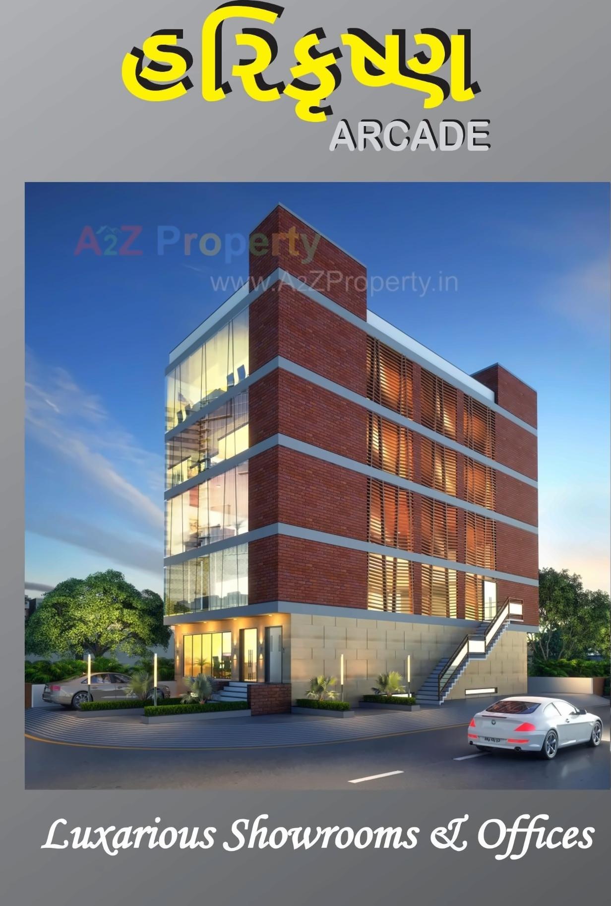 3D Elevation of real estate project Harikrishna Arcade located at Mavdi, Rajkot, Gujarat