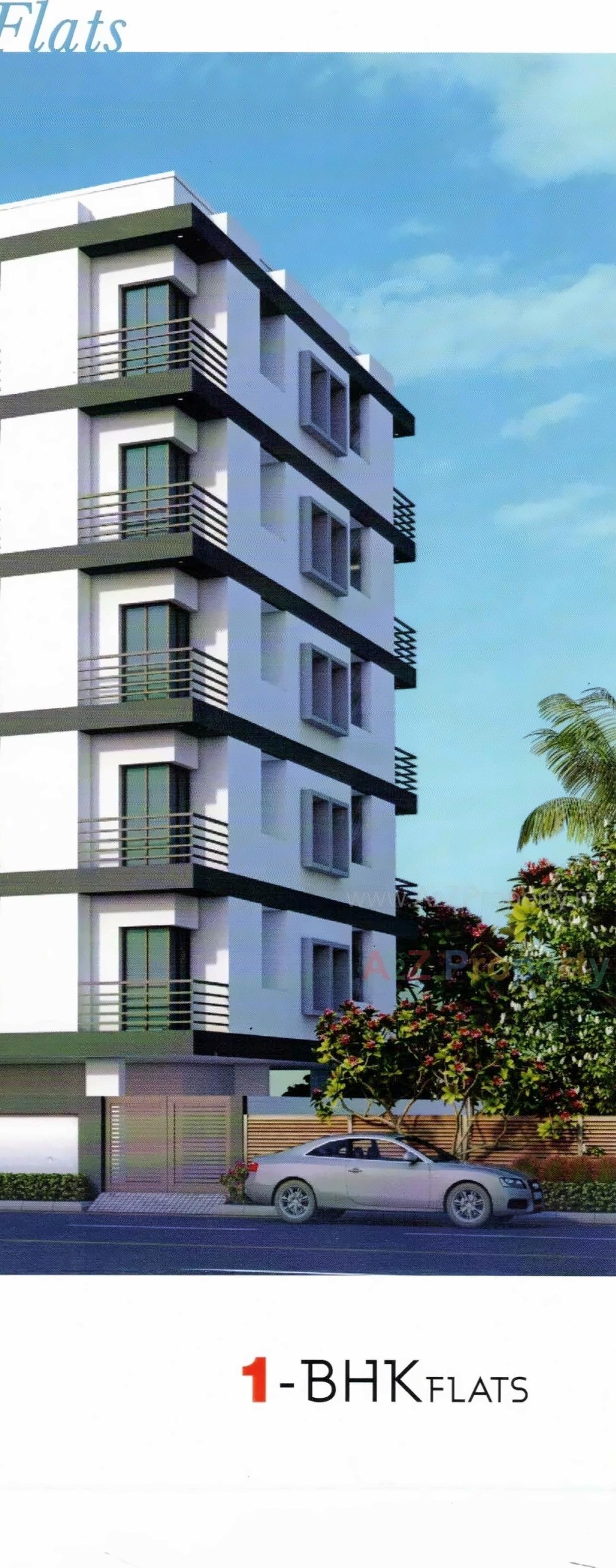 3D Elevation of real estate project Heer Flats located at Rajkot, Rajkot, Gujarat