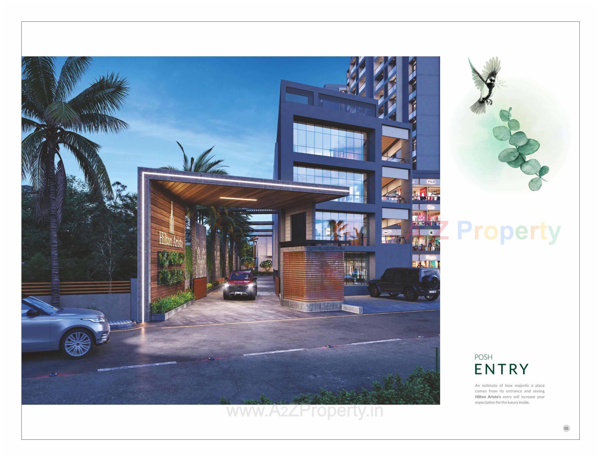 3D Elevation of real estate project Hilton Aristo located at Mavdi, Rajkot, Gujarat