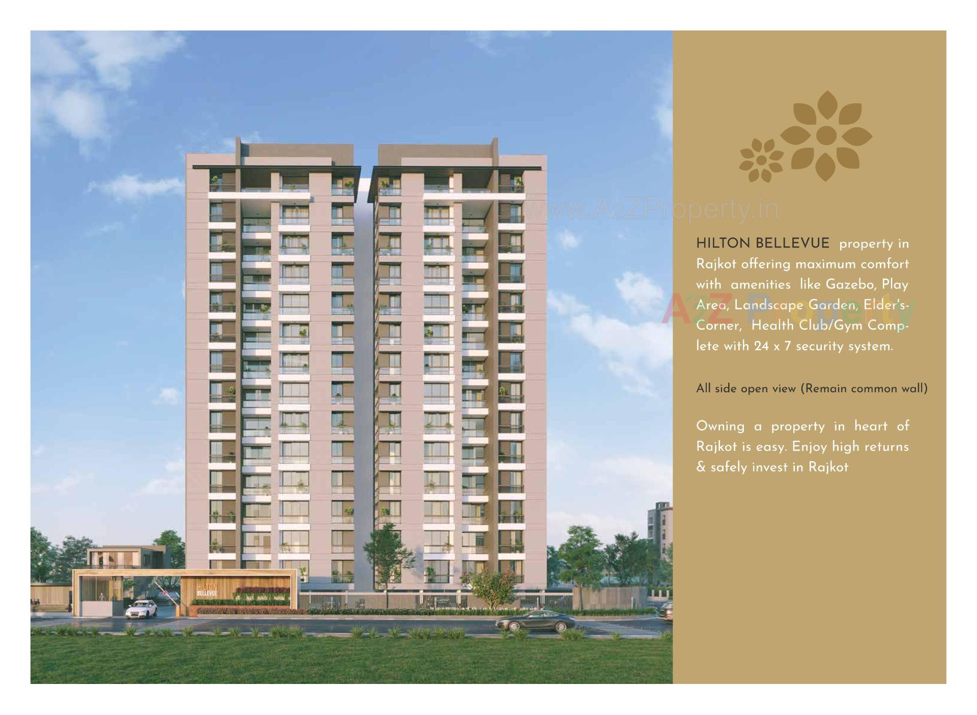 3D Elevation of real estate project Hilton Bellevue located at Mavdi, Rajkot, Gujarat