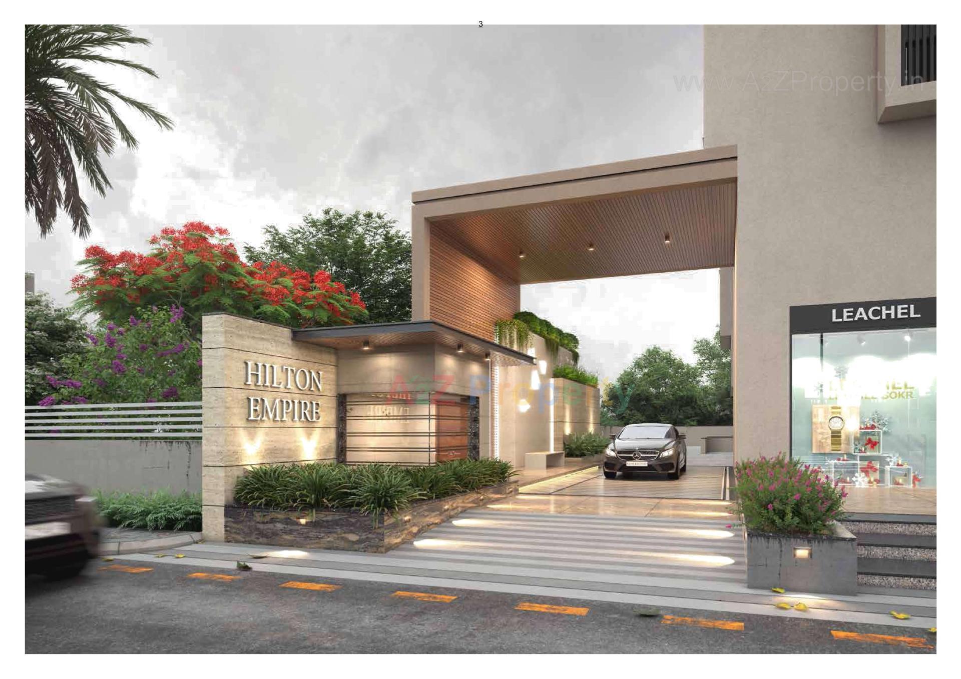 3D Elevation of real estate project Hilton Empire located at Kangashiyali, Rajkot, Gujarat