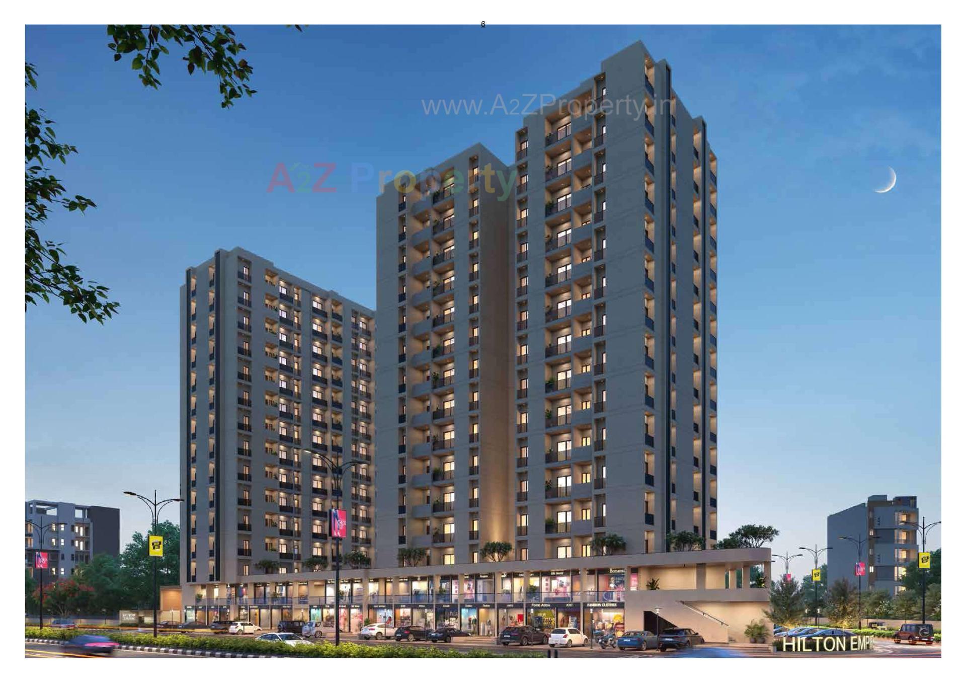 3D Elevation of real estate project Hilton Empire located at Kangashiyali, Rajkot, Gujarat