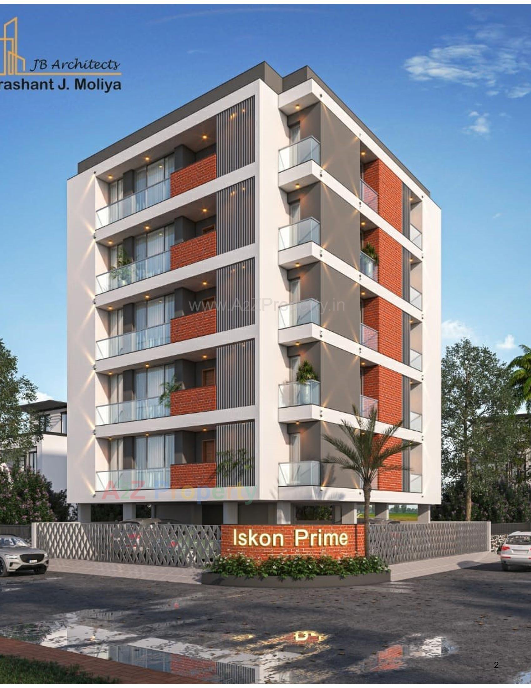 3D Elevation of real estate project Iskon Prime located at Madhapar, Rajkot, Gujarat