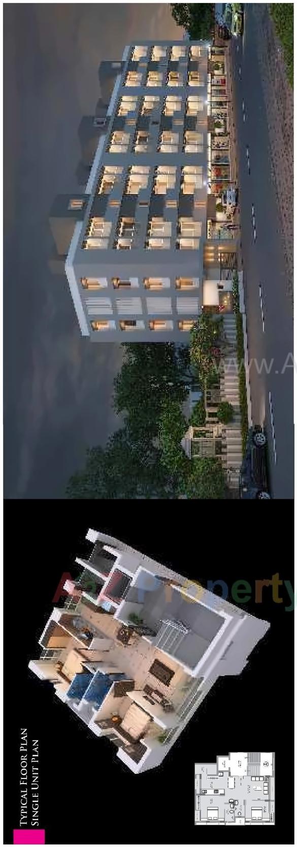 3D Elevation of real estate project Janki Elegance located at Madhapar, Rajkot, Gujarat