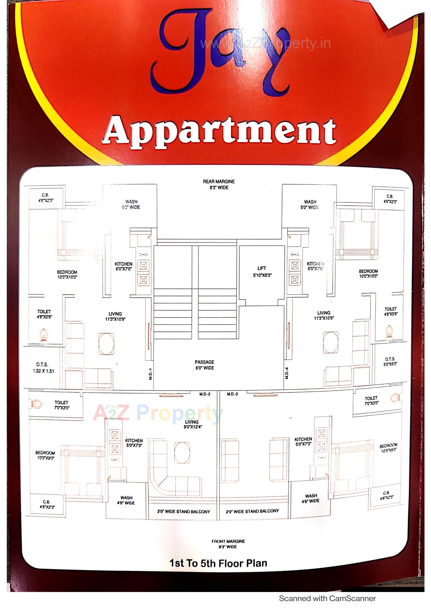 Layout of real estate project Jay Apartment located at Rajkot, Rajkot, Gujarat