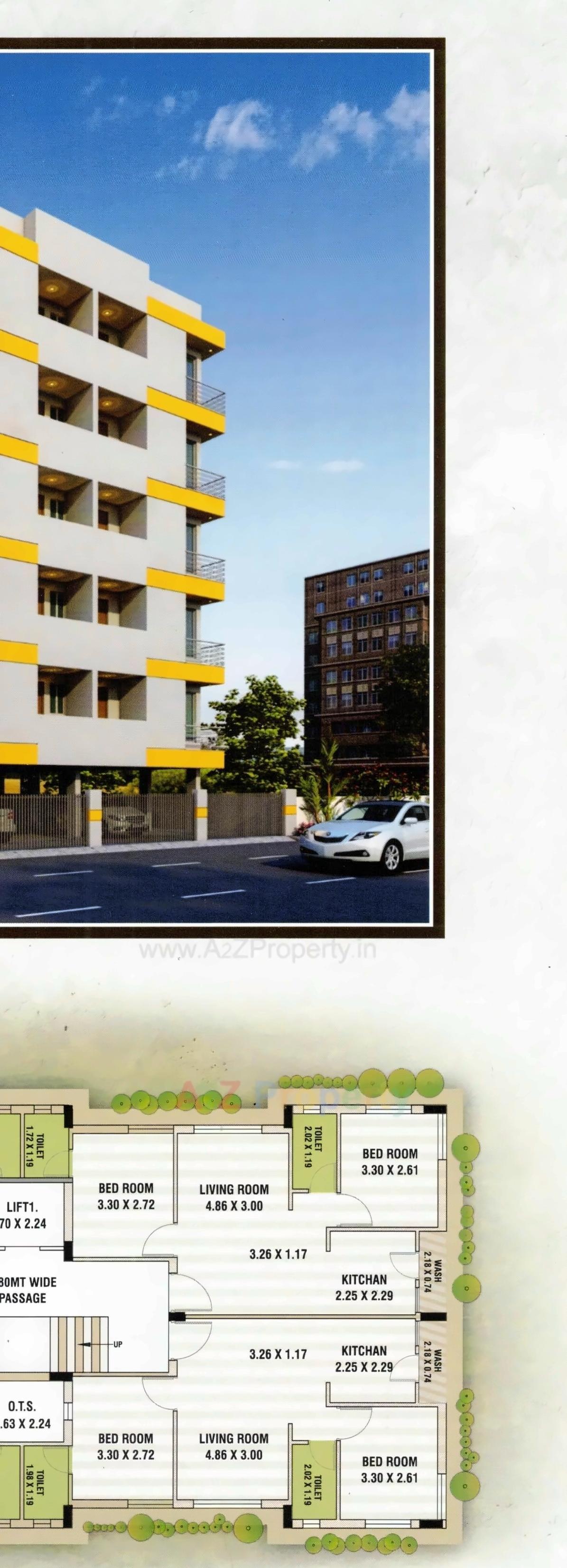 3D Elevation of real estate project Jk Sagar Gold located at Mavdi, Rajkot, Gujarat