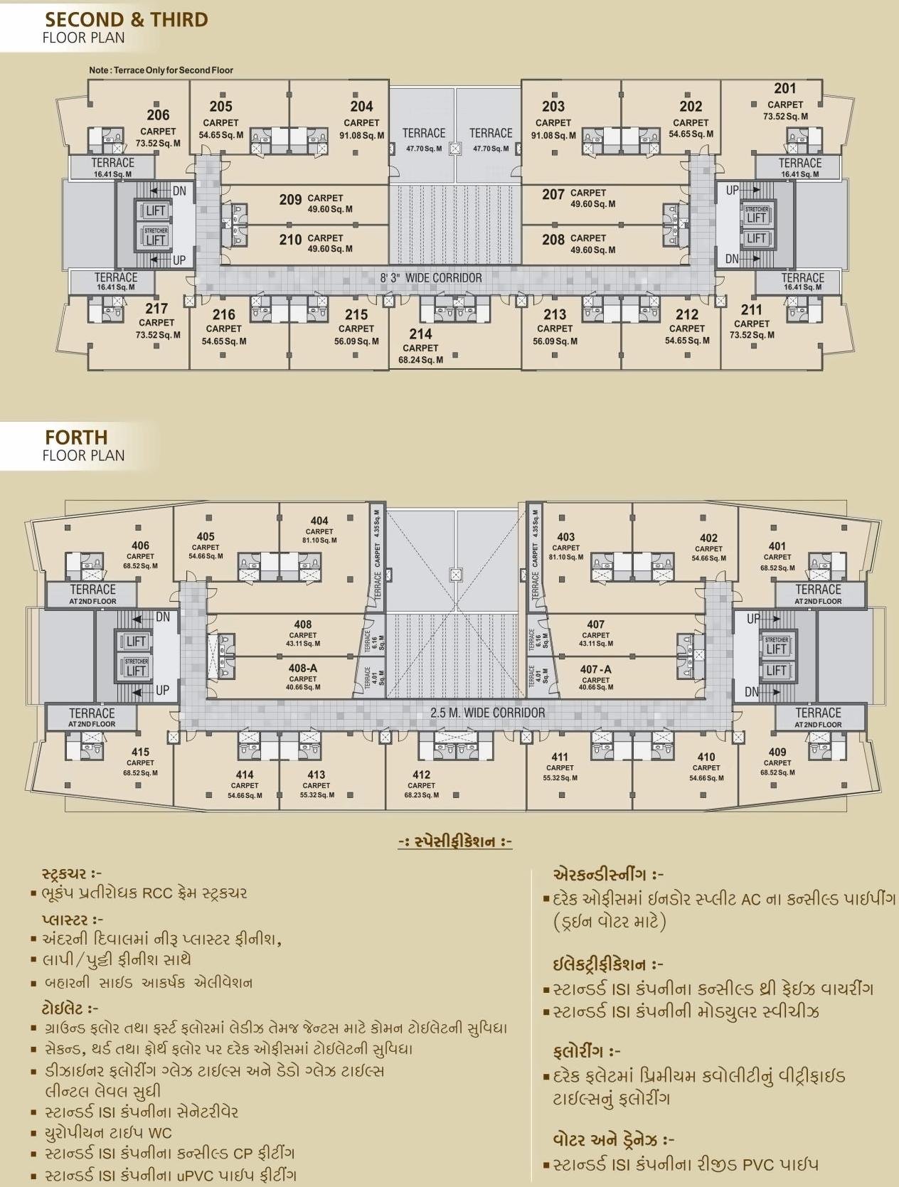 Layout of real estate project Kalpvan Courtyard located at Kangashiyali, Rajkot, Gujarat