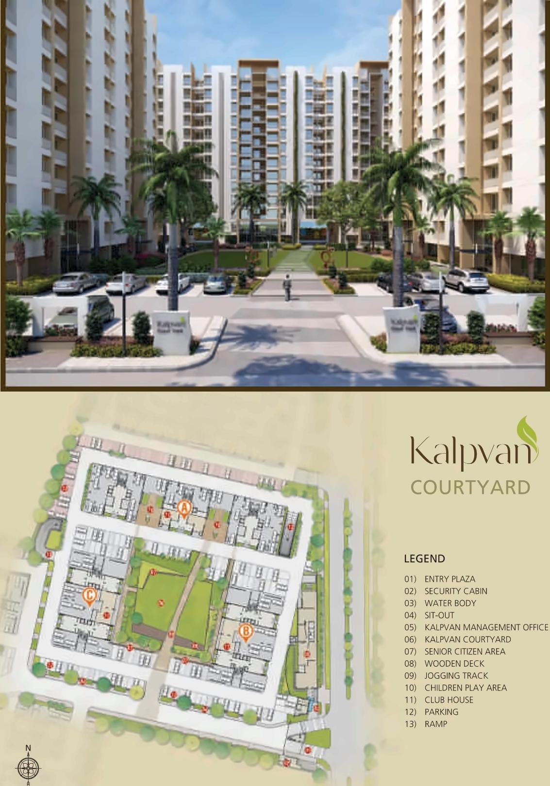 3D Elevation of real estate project Kalpvan Courtyard located at Kangashiyali, Rajkot, Gujarat