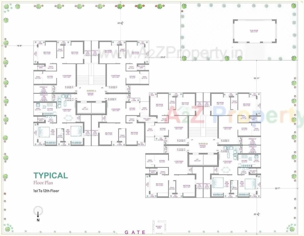 Layout of real estate project Kasumbi Elegance located at Rajkot, Rajkot, Gujarat