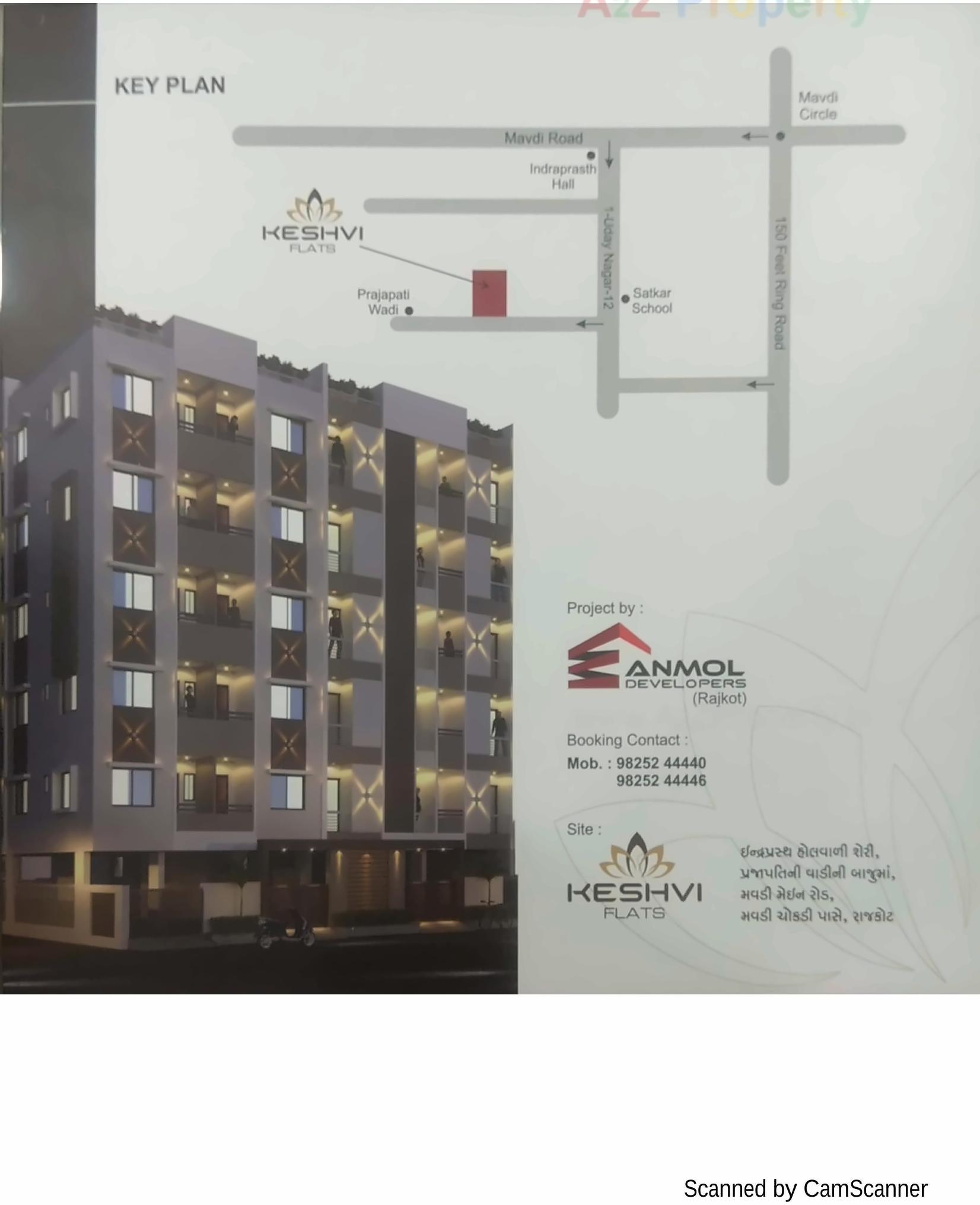 Layout of real estate project Keshvi Flats located at Mavdi, Rajkot, Gujarat
